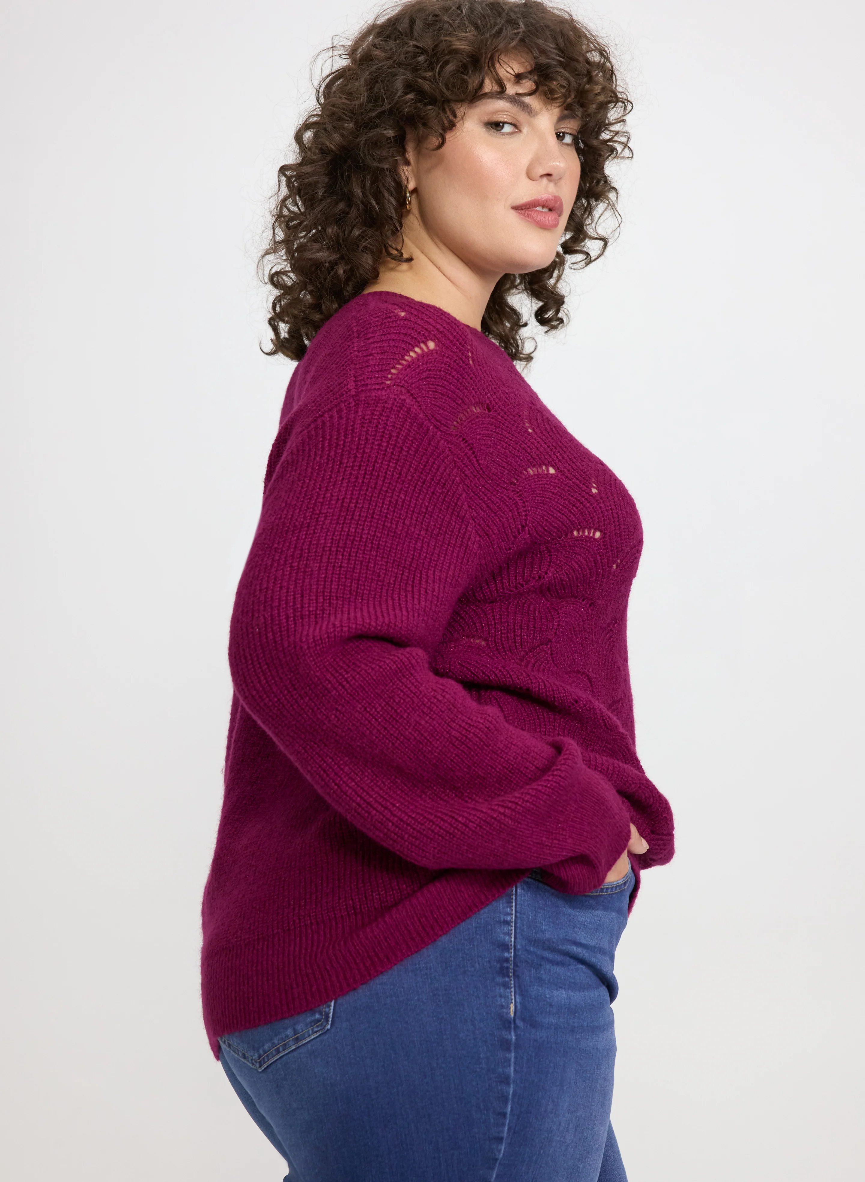 Open Knit Metallic Sweater - Image 7