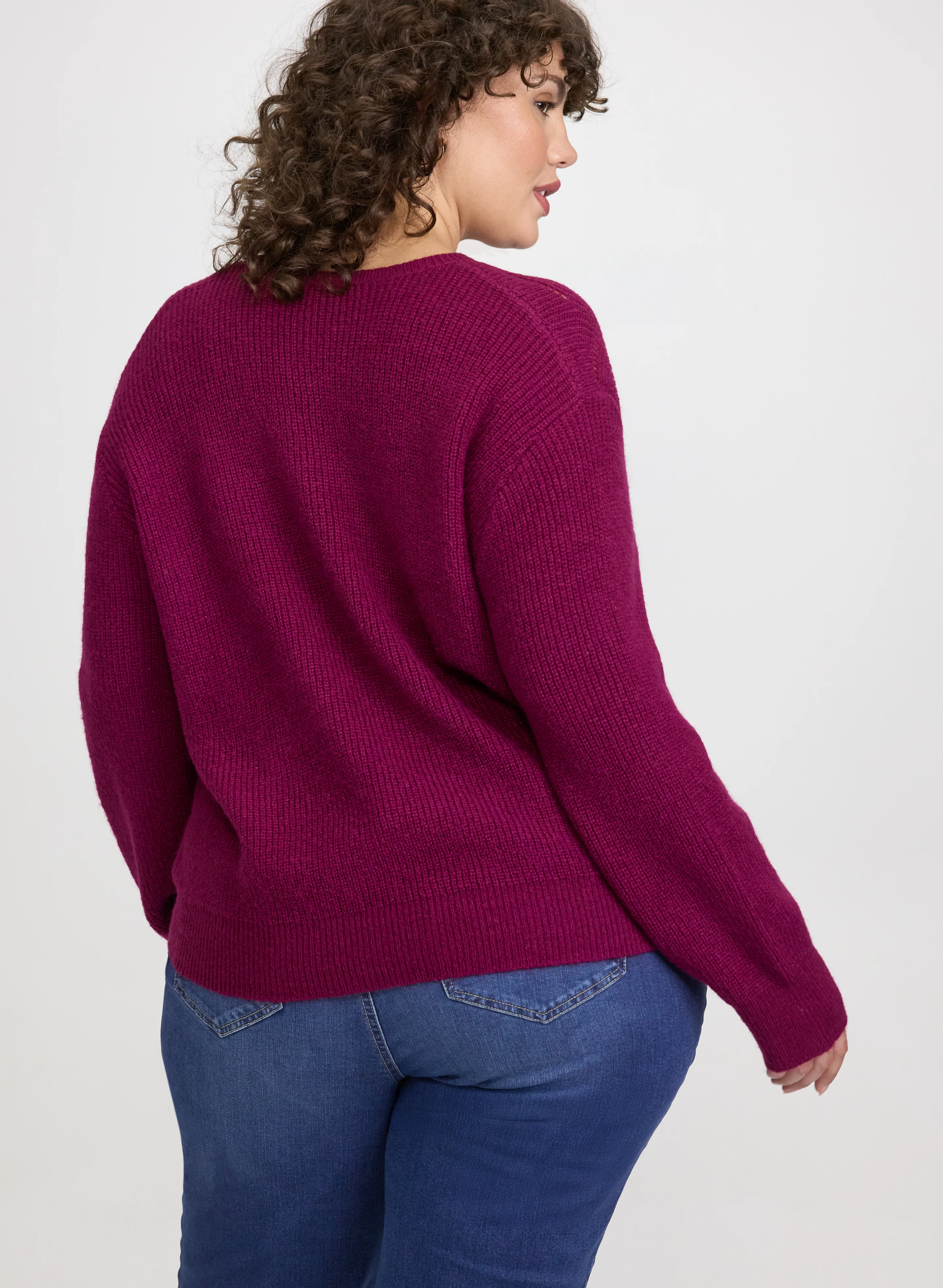 Open Knit Metallic Sweater - Image 9