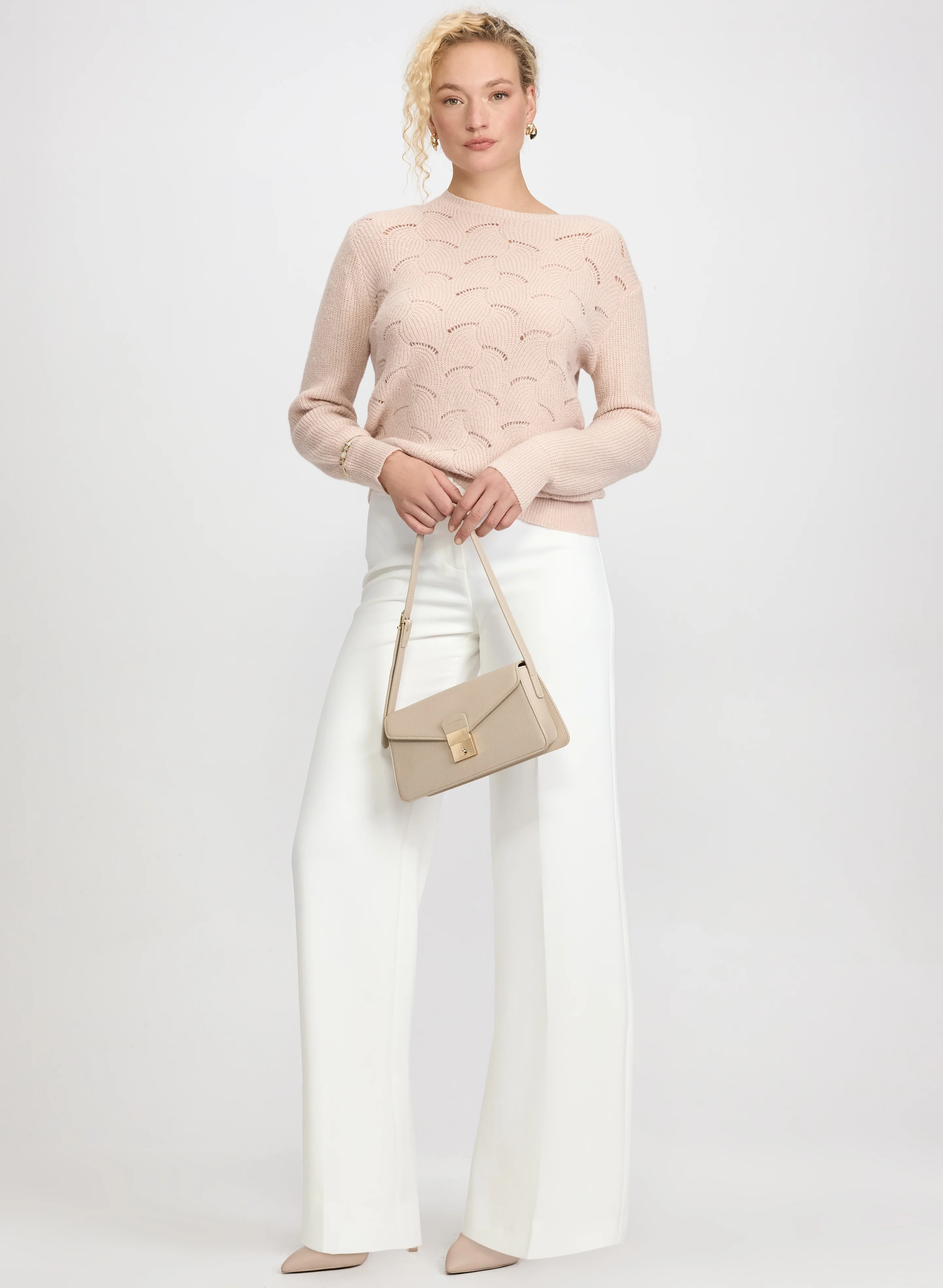 Open Knit Metallic Sweater - Image 3