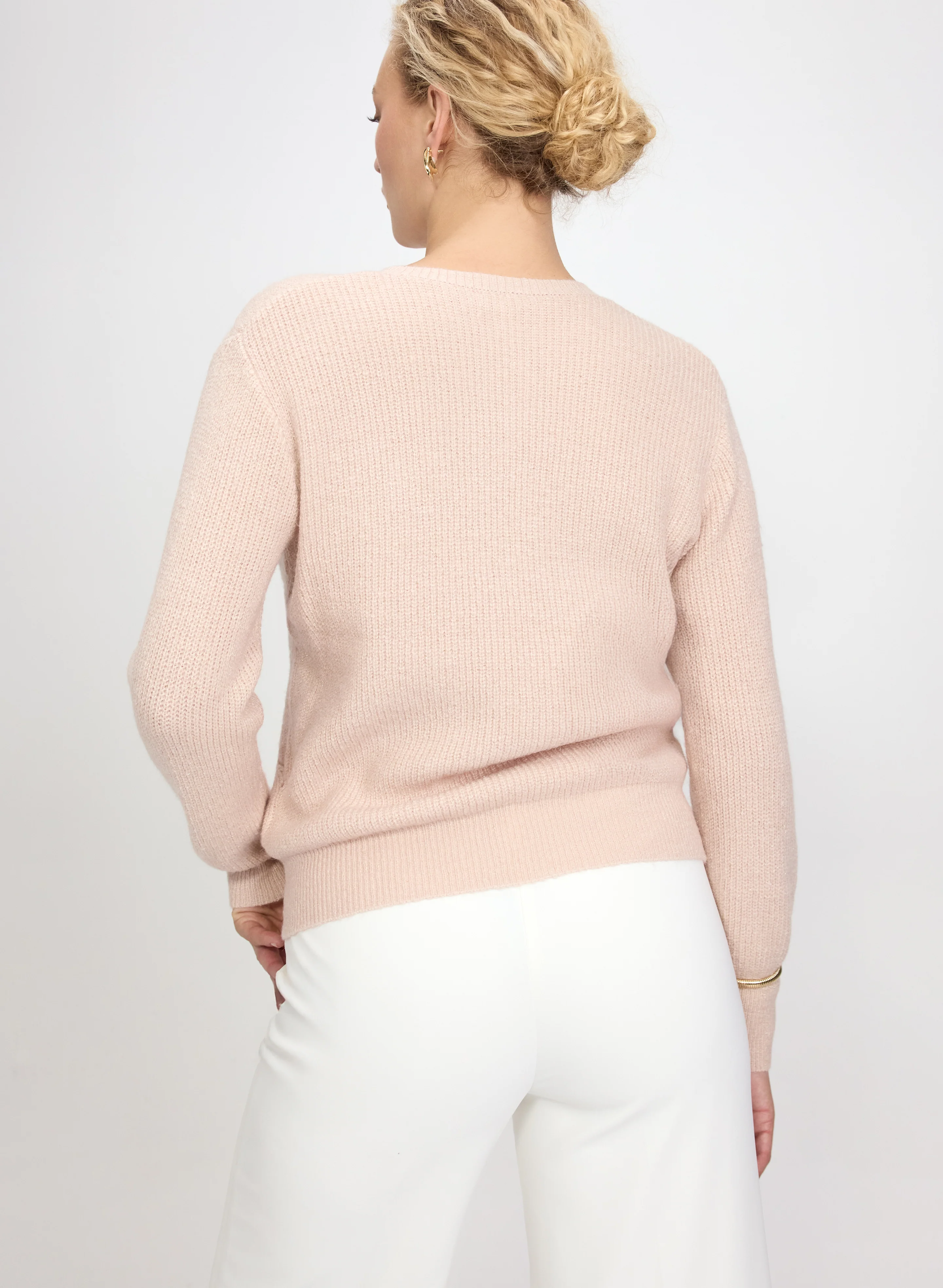 Open Knit Metallic Sweater - Image 4