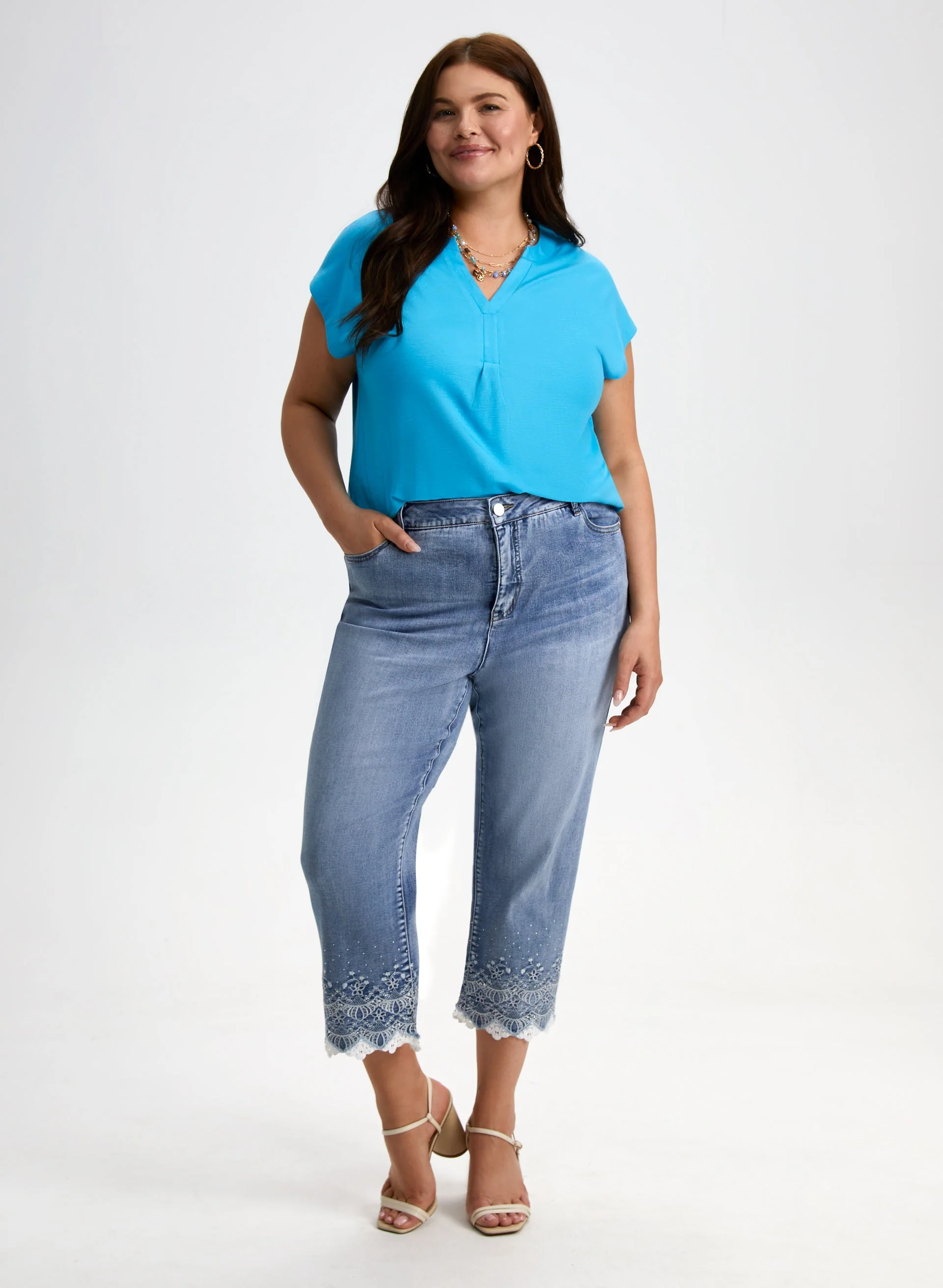 Open V-Neck Tee - Image 3
