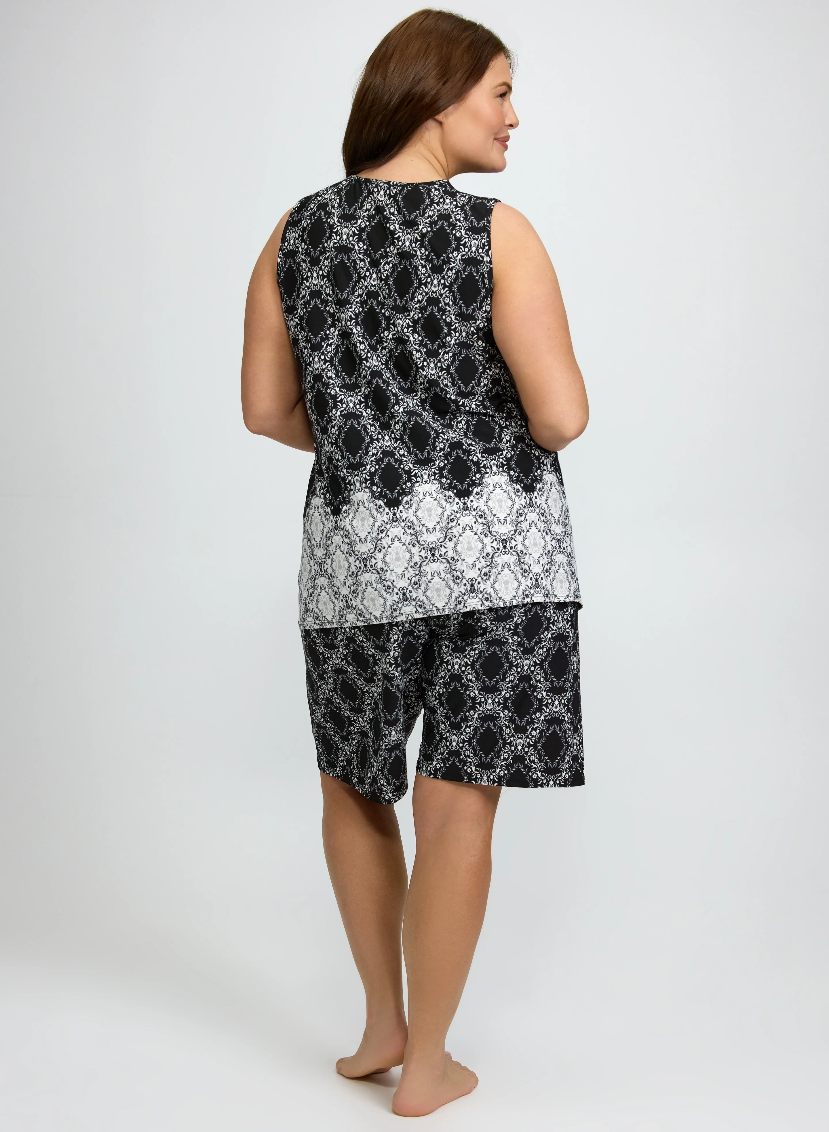 Ornate Floral Print Pyjama Set - Image 4
