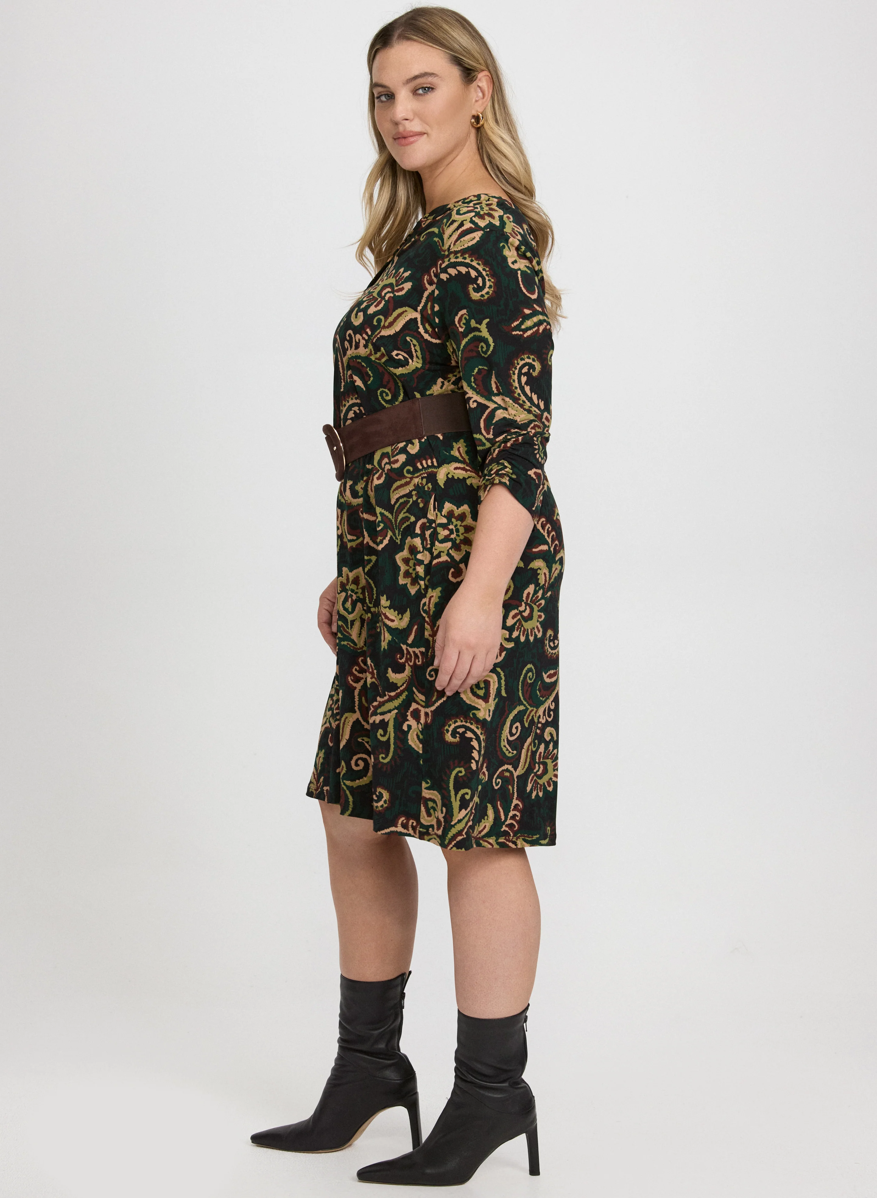 Paisley 3/4 Sleeve Dress - Image 4