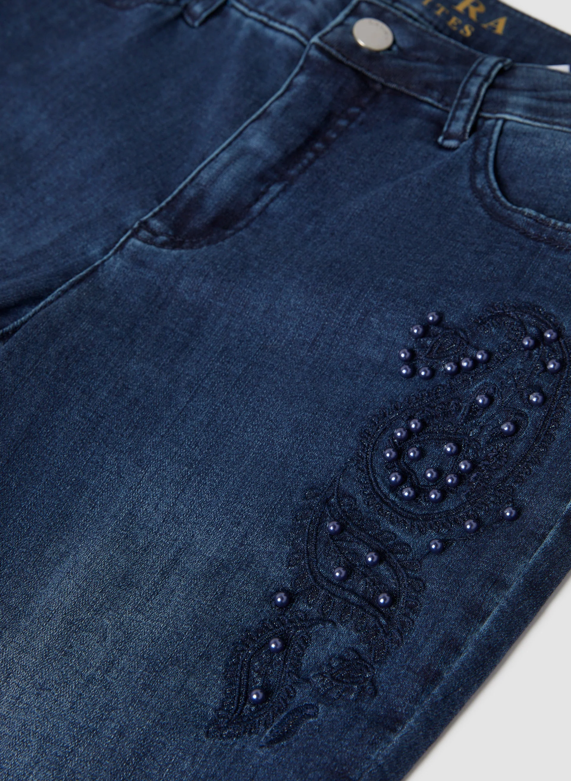 Paisley Appliqué Straight Leg Jeans - Image 6