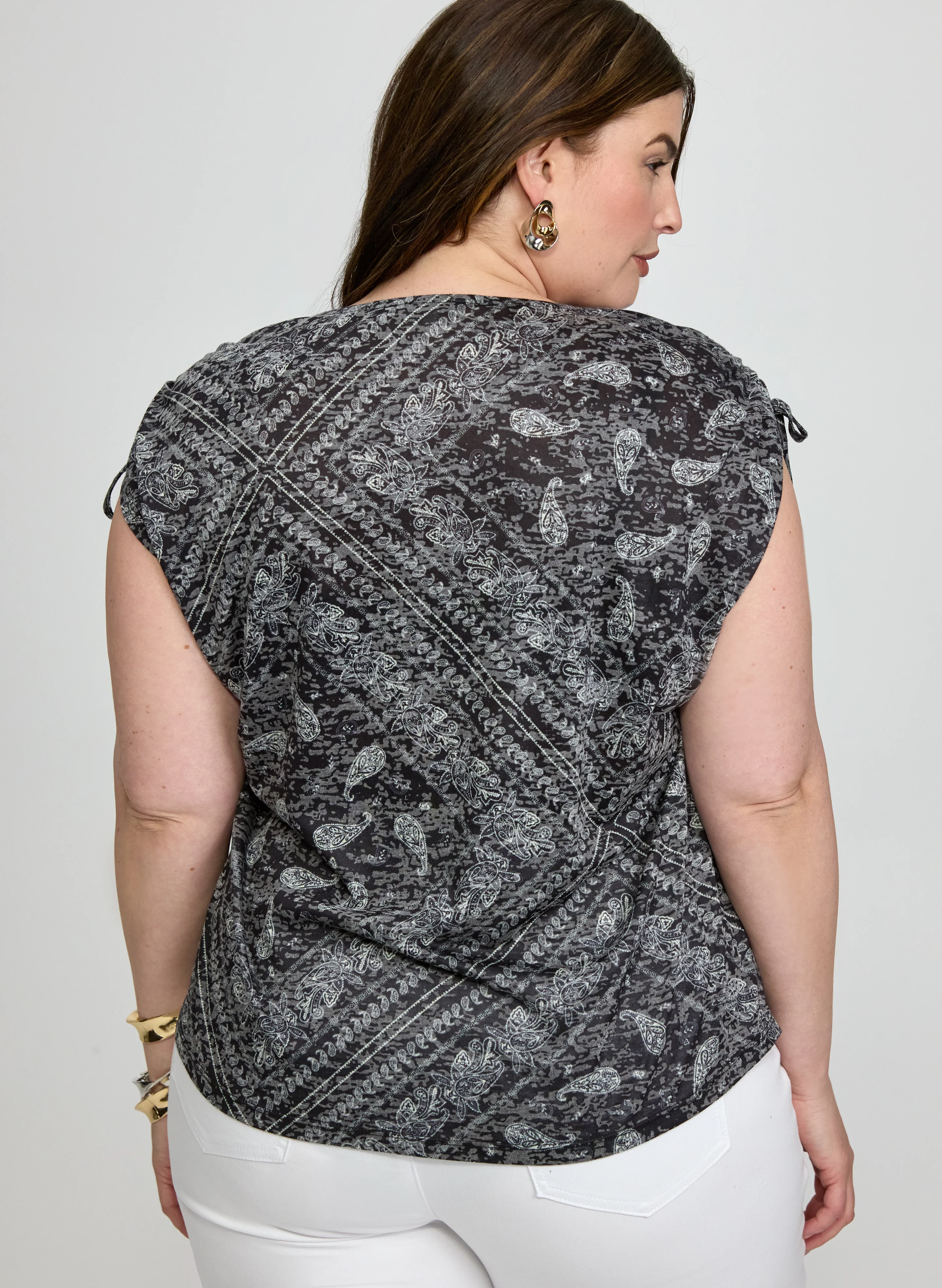 Paisley Drawstring T-Shirt - Image 4