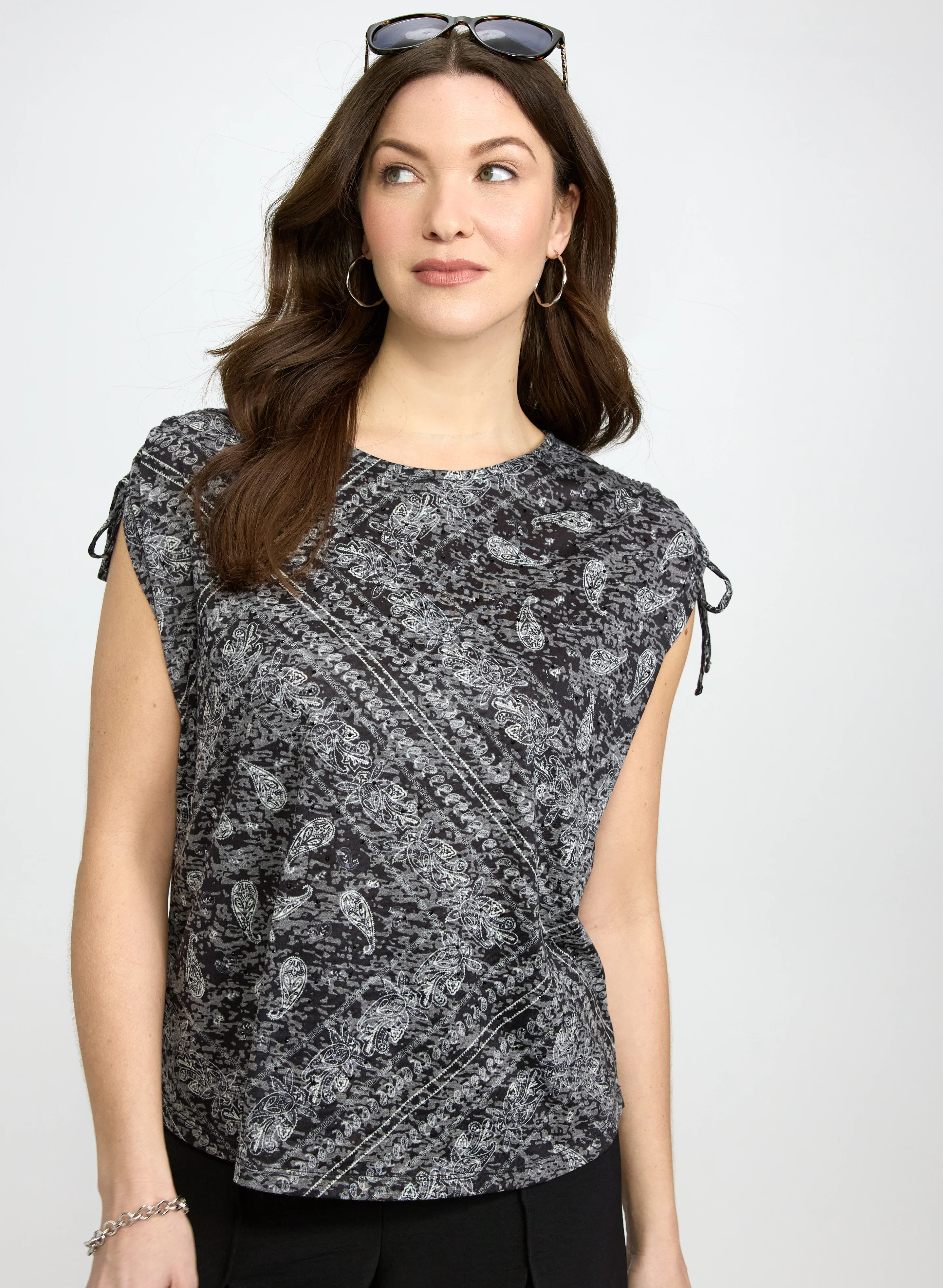 Paisley Drawstring T-Shirt - Image 5