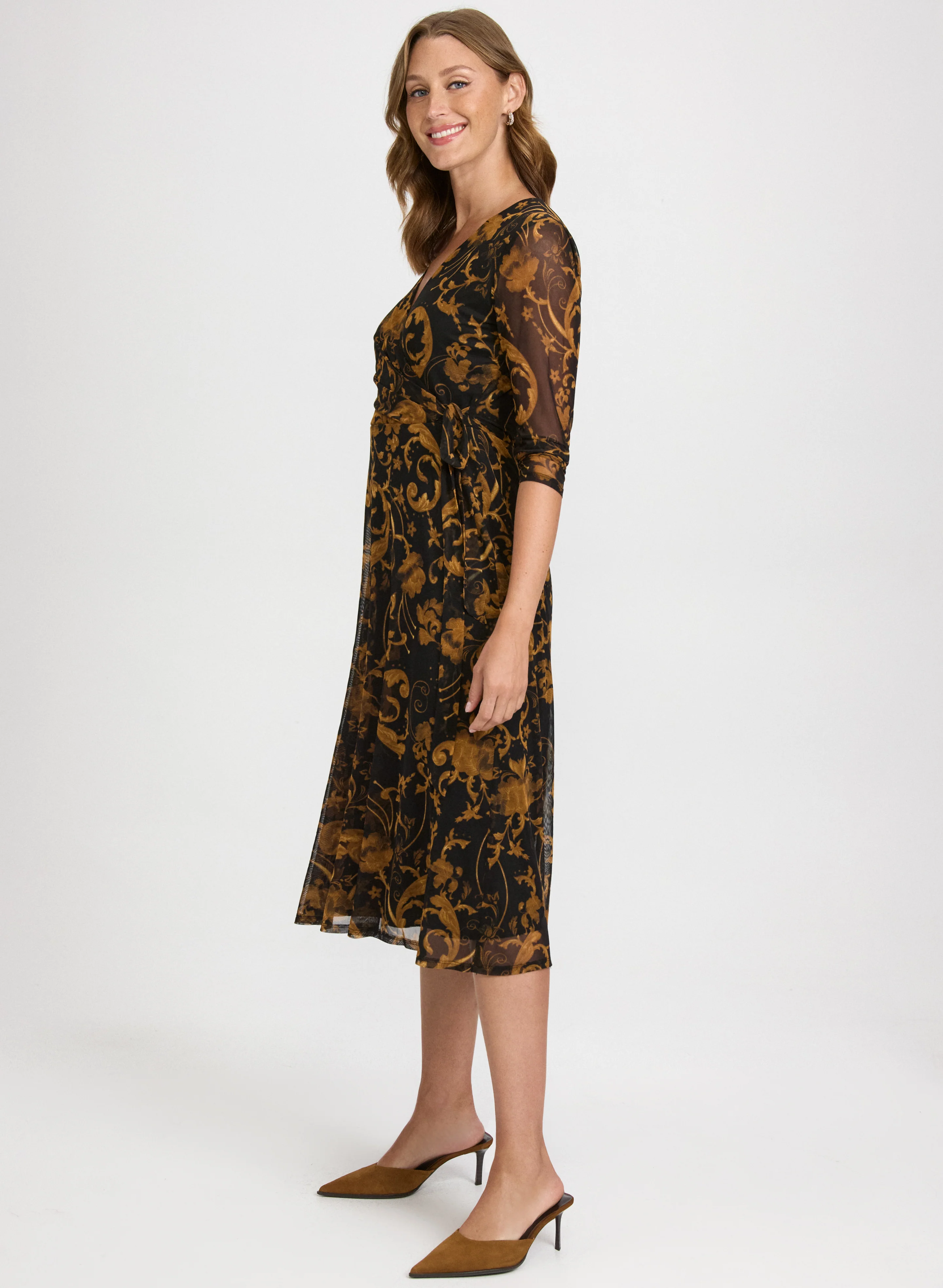 Paisley Faux-Wrap Dress - Image 2