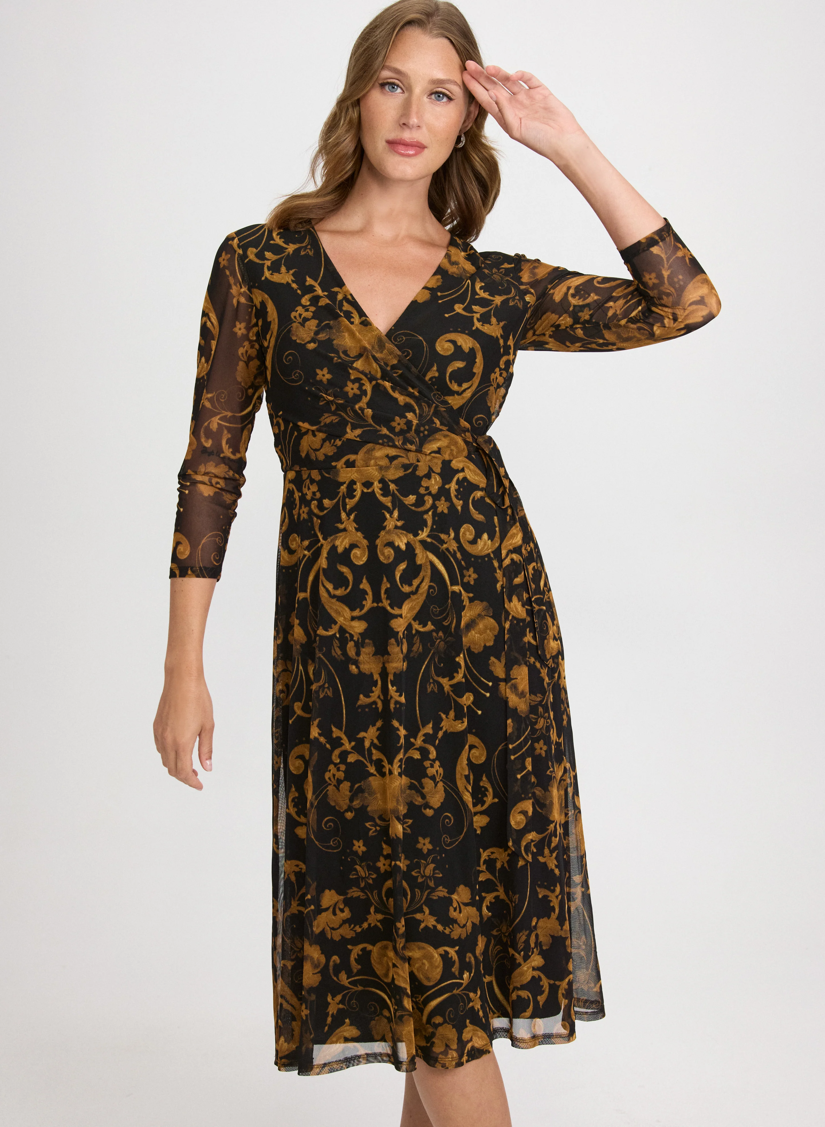Paisley Faux-Wrap Dress - Image 4