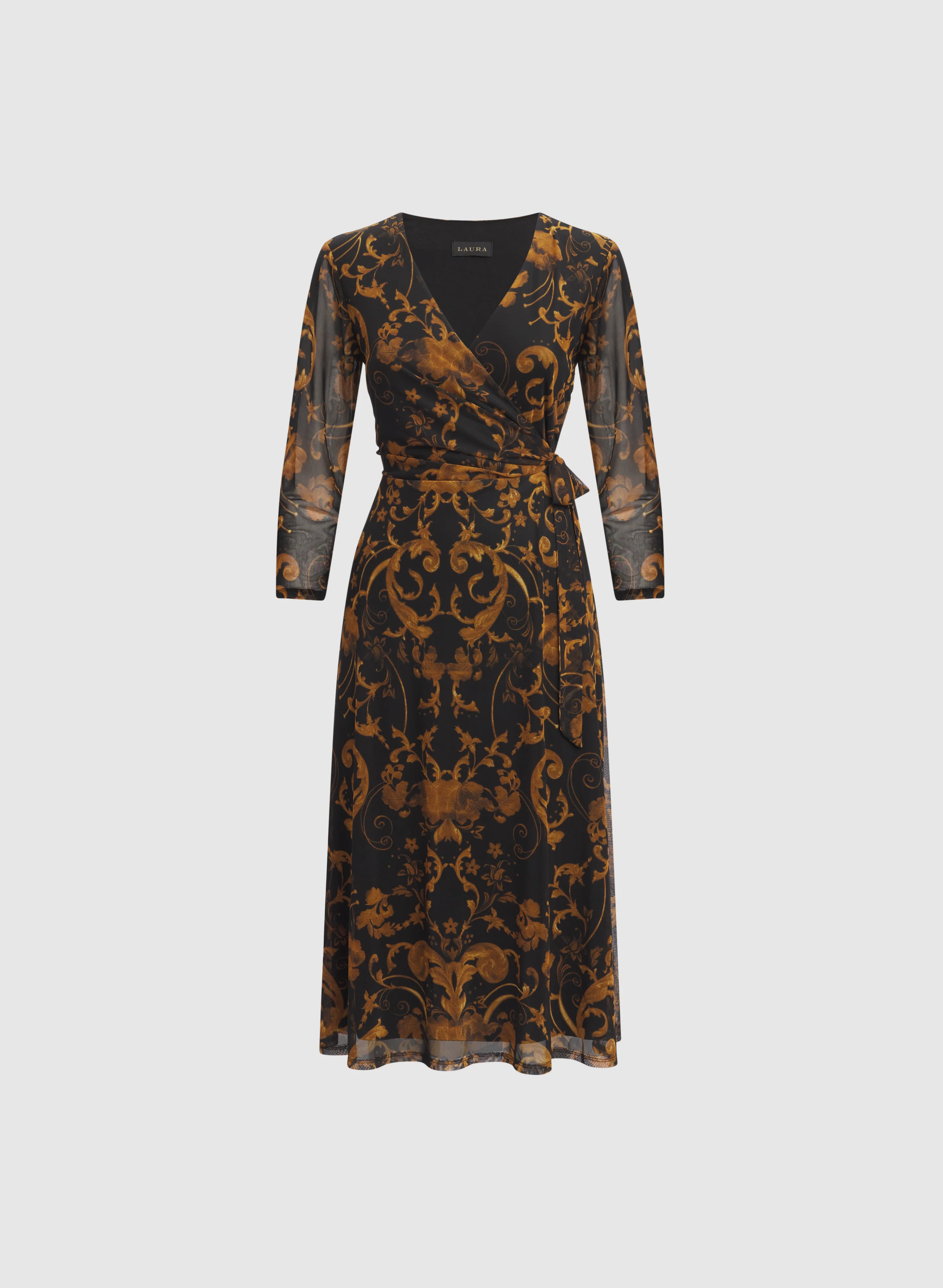 Paisley Faux-Wrap Dress - Image 6