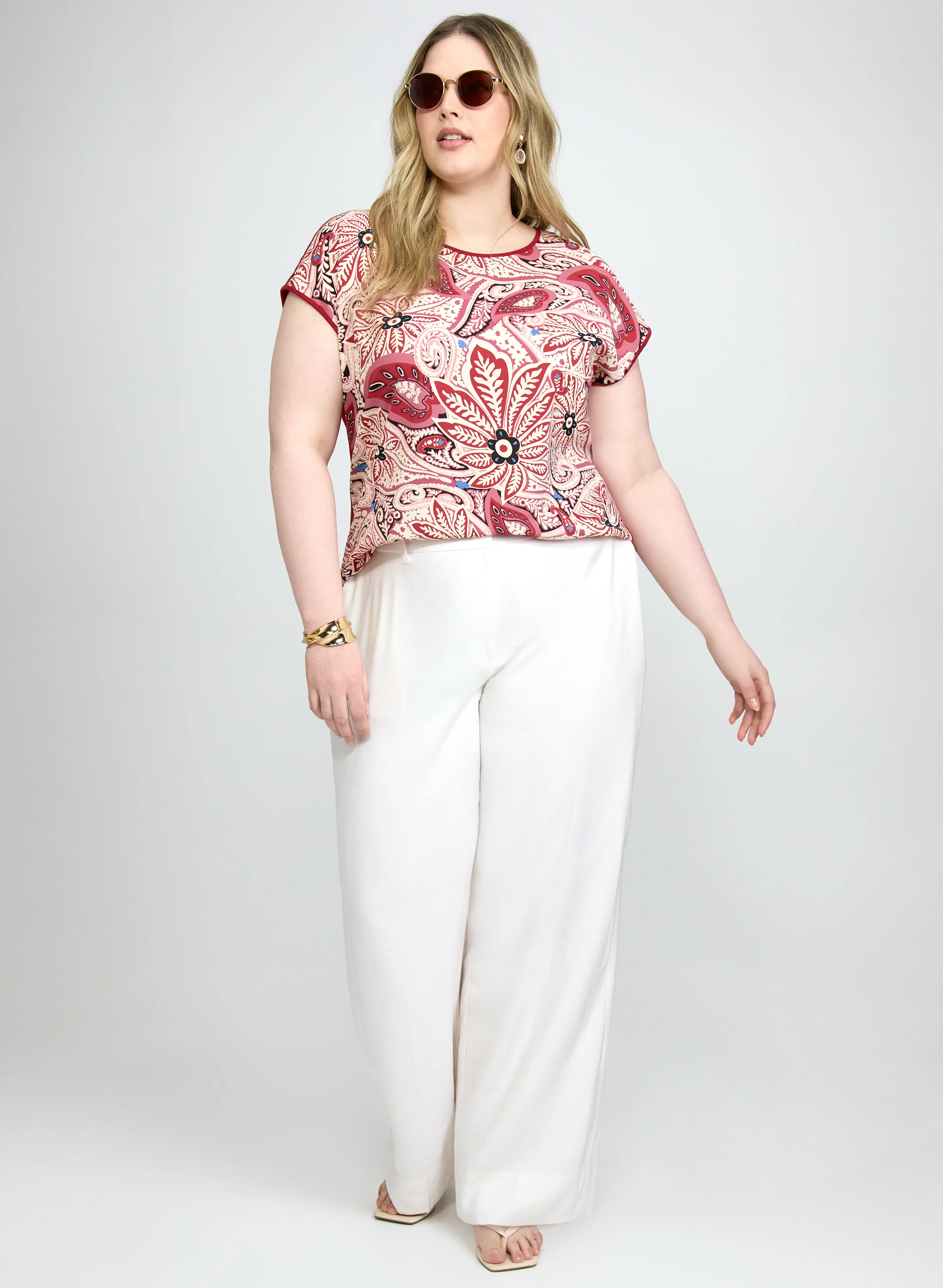 Paisley Front Short Sleeve Top - Image 3
