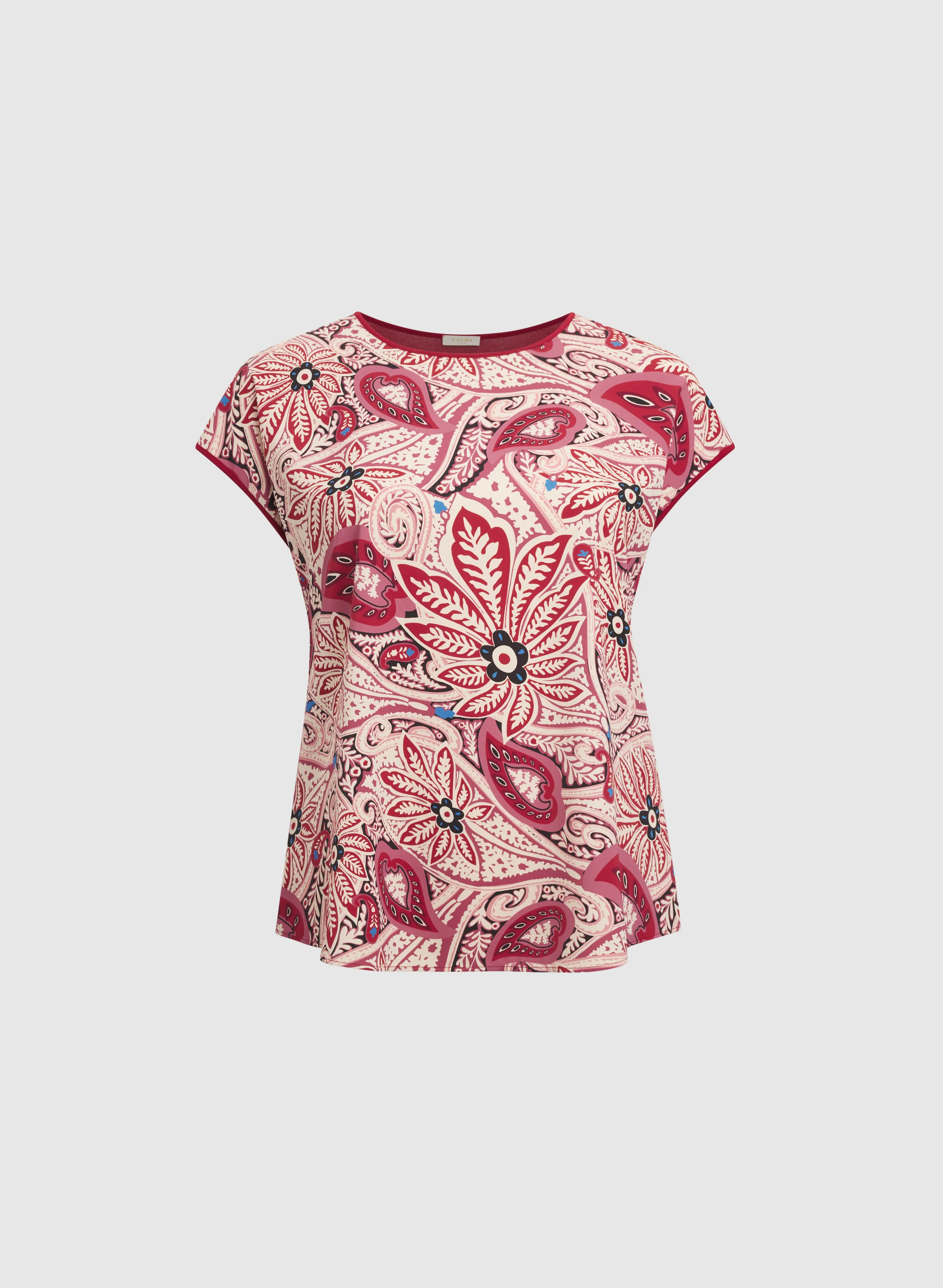 Paisley Front Short Sleeve Top - Image 6