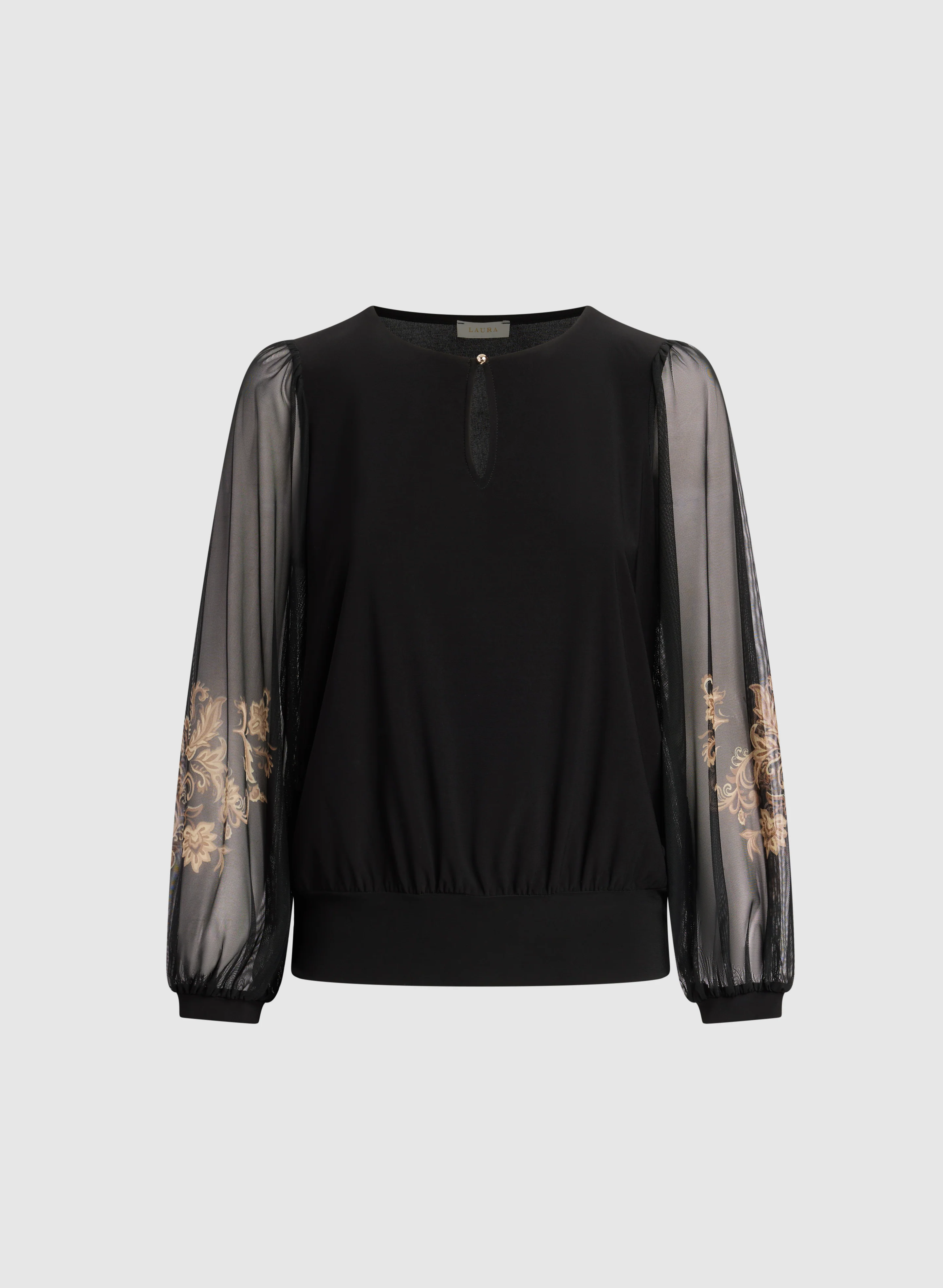 Paisley Mesh Sleeve Top - Image 6