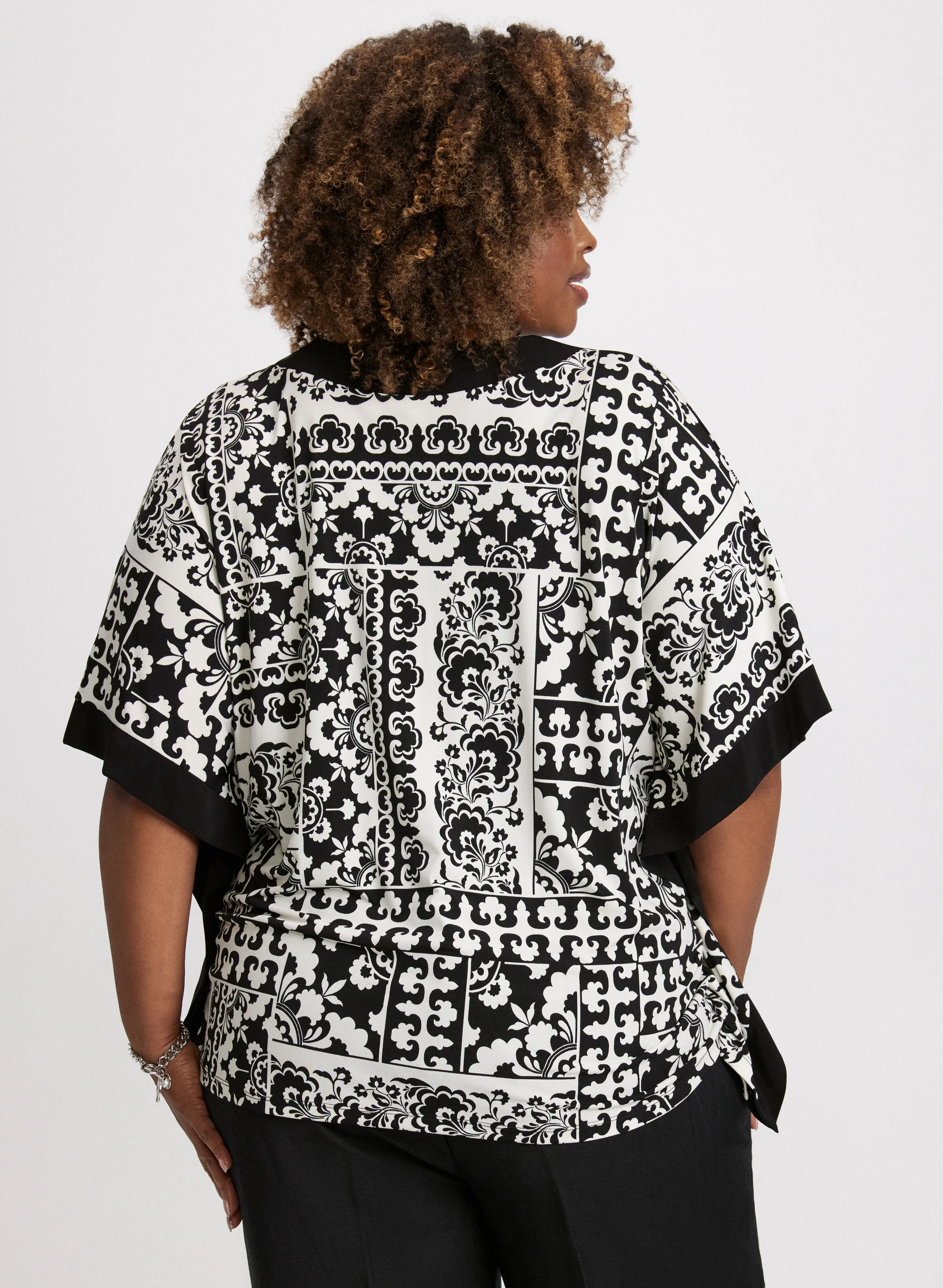 Paisley Patchwork Flared Sleeve Top - Image 4