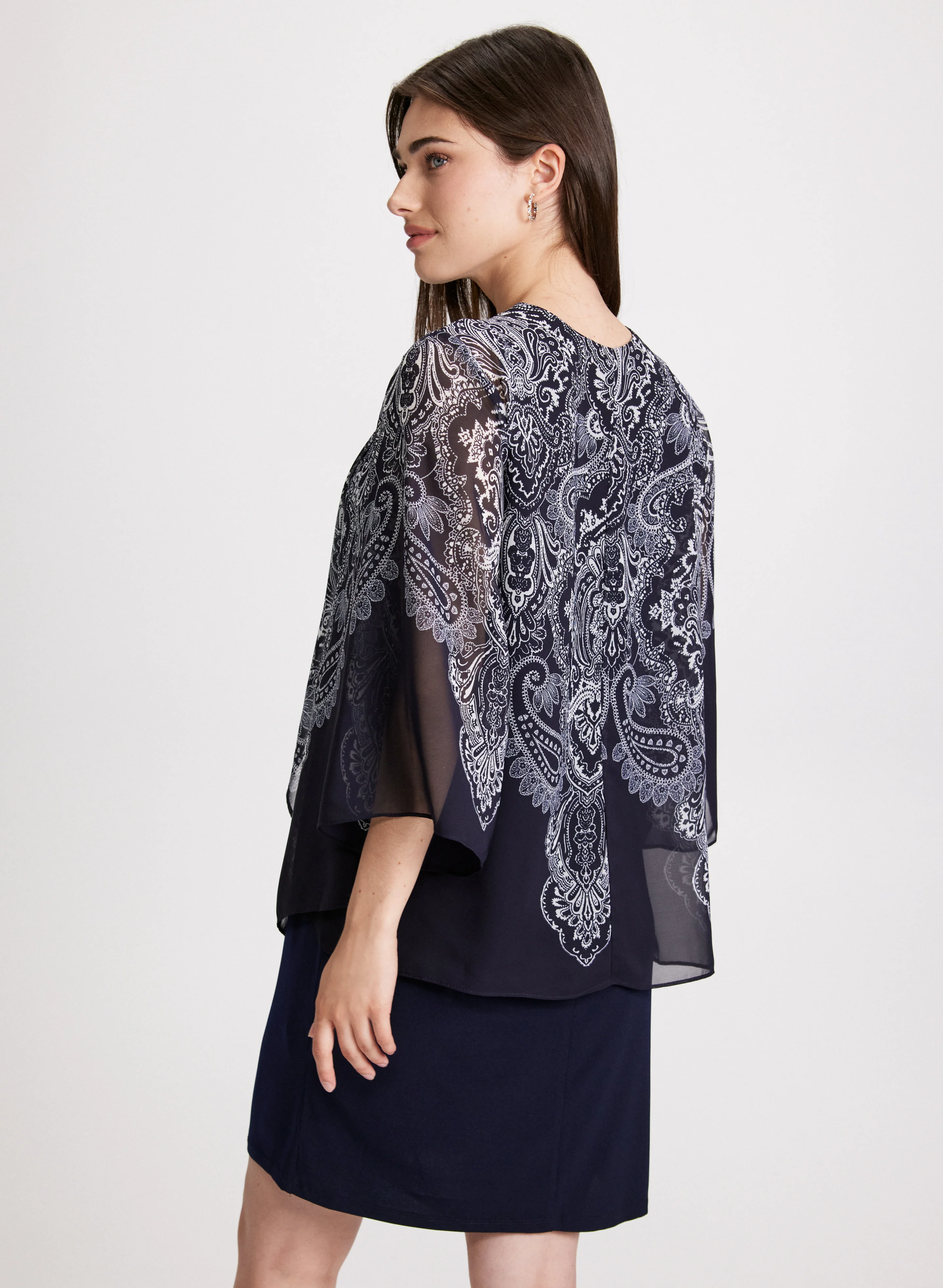 Paisley Print Fooler Cardigan Dress - Image 3