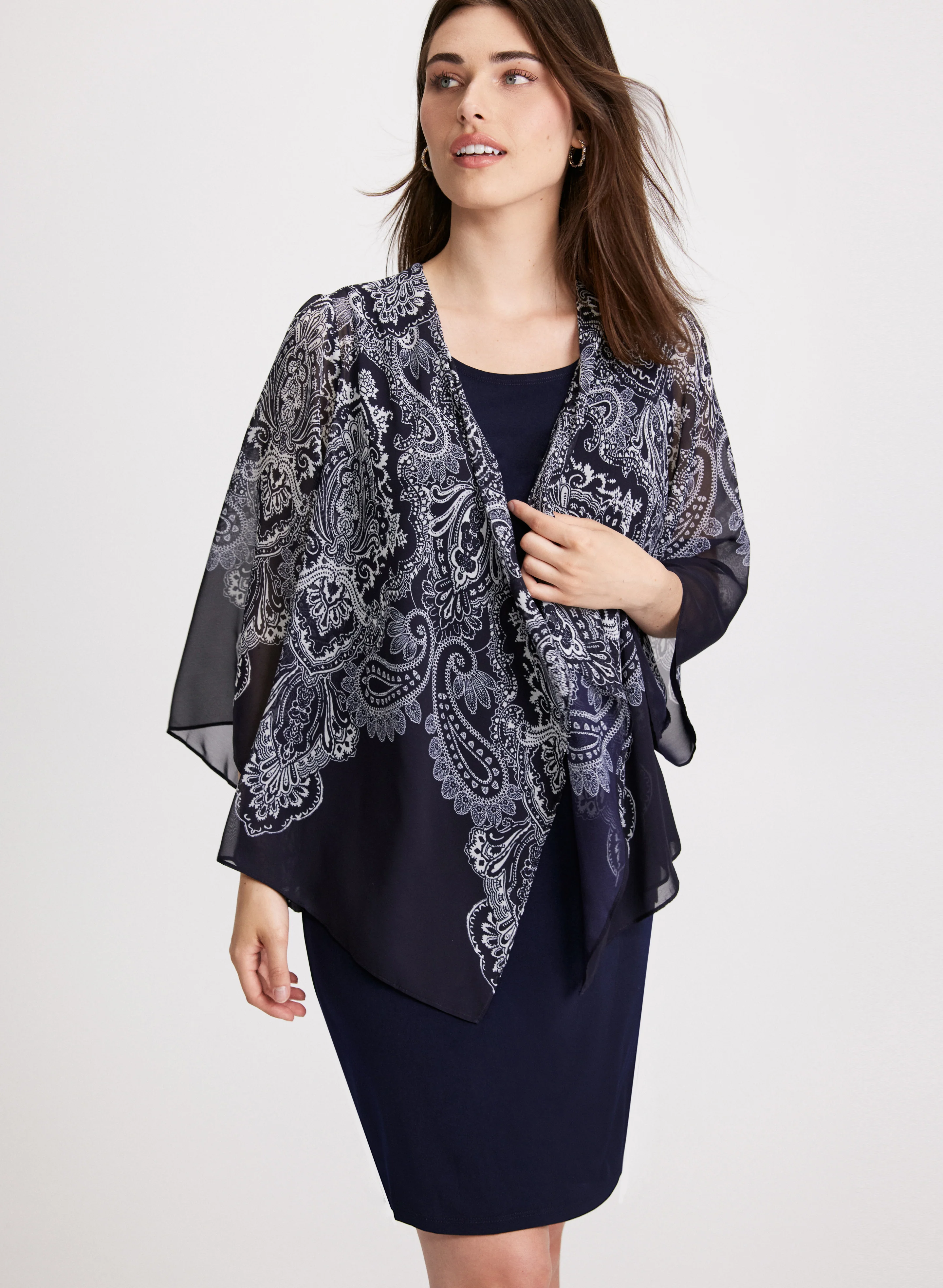 Paisley Print Fooler Cardigan Dress - Image 4