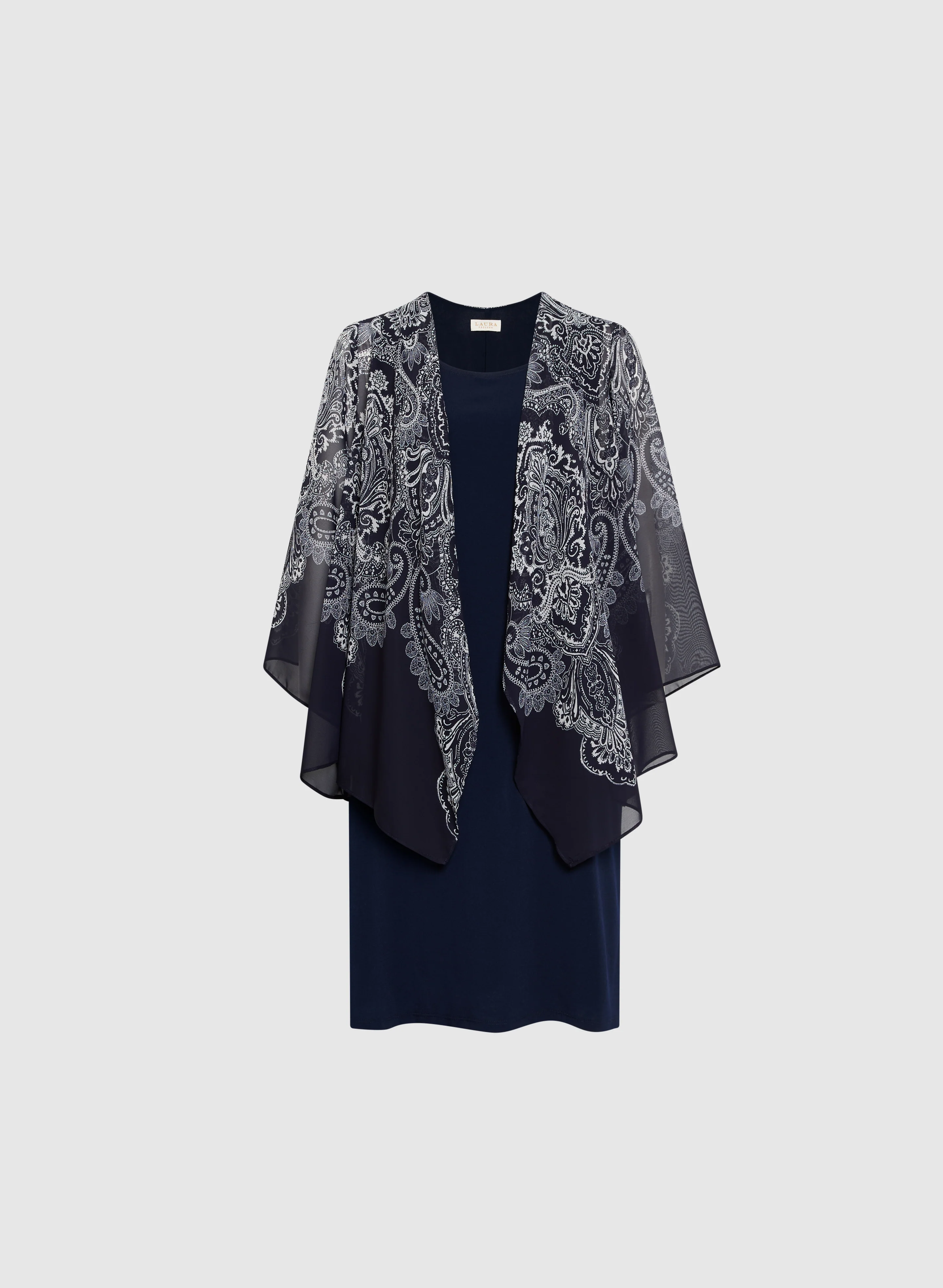 Paisley Print Fooler Cardigan Dress - Image 5
