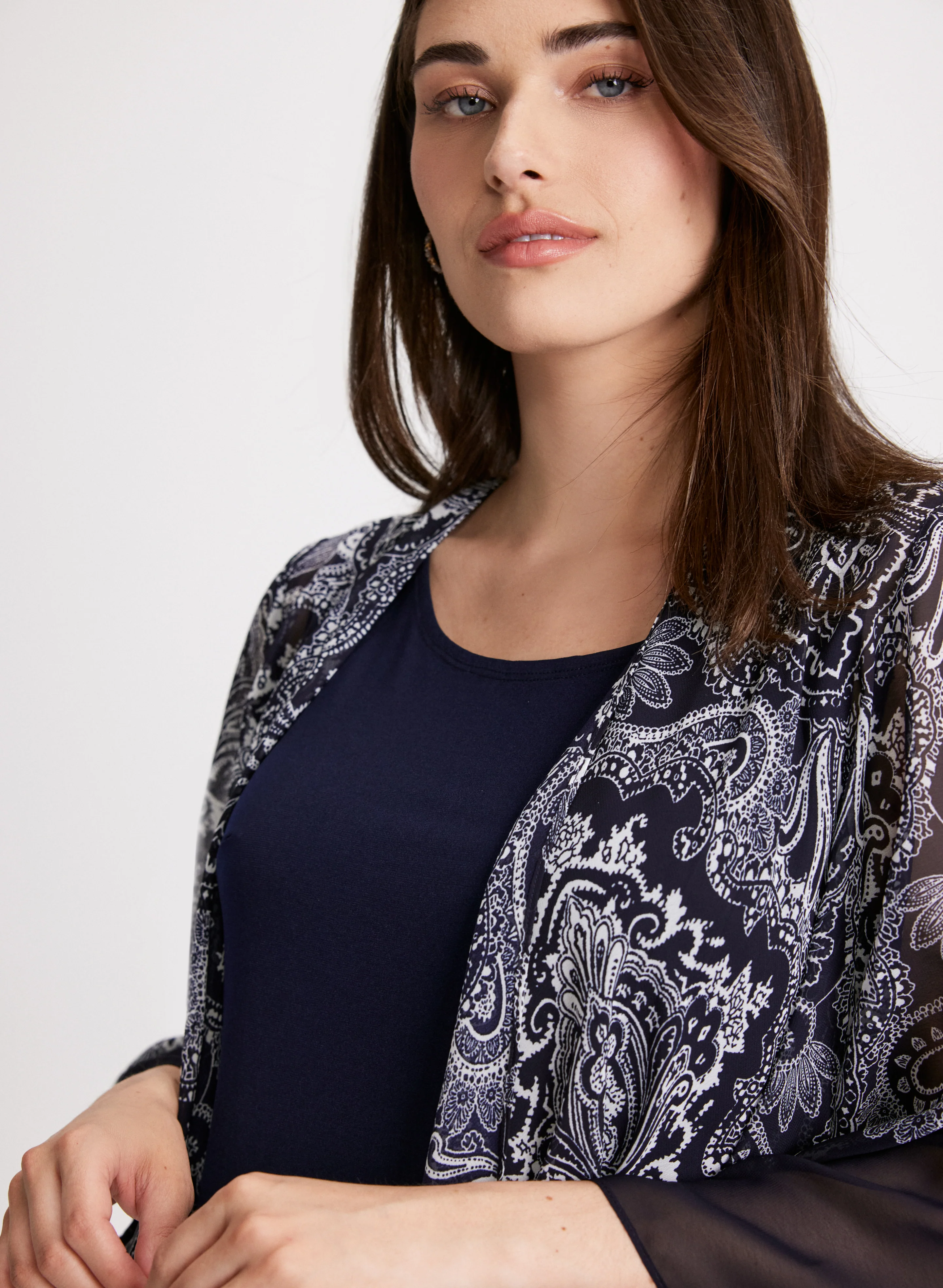 Paisley Print Fooler Cardigan Dress - Image 7