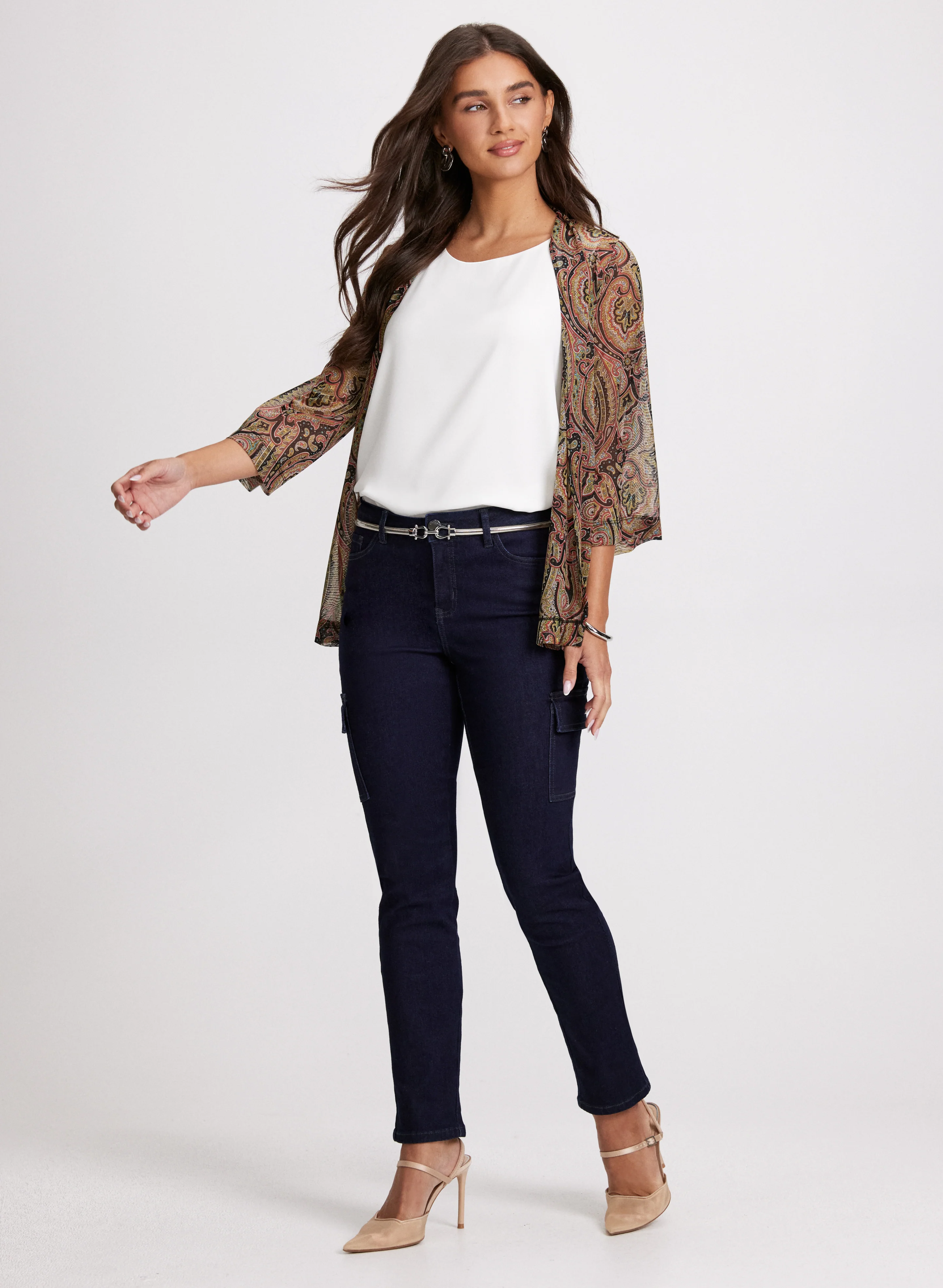 Paisley Print Long Sleeve Cover-Up - Image 3