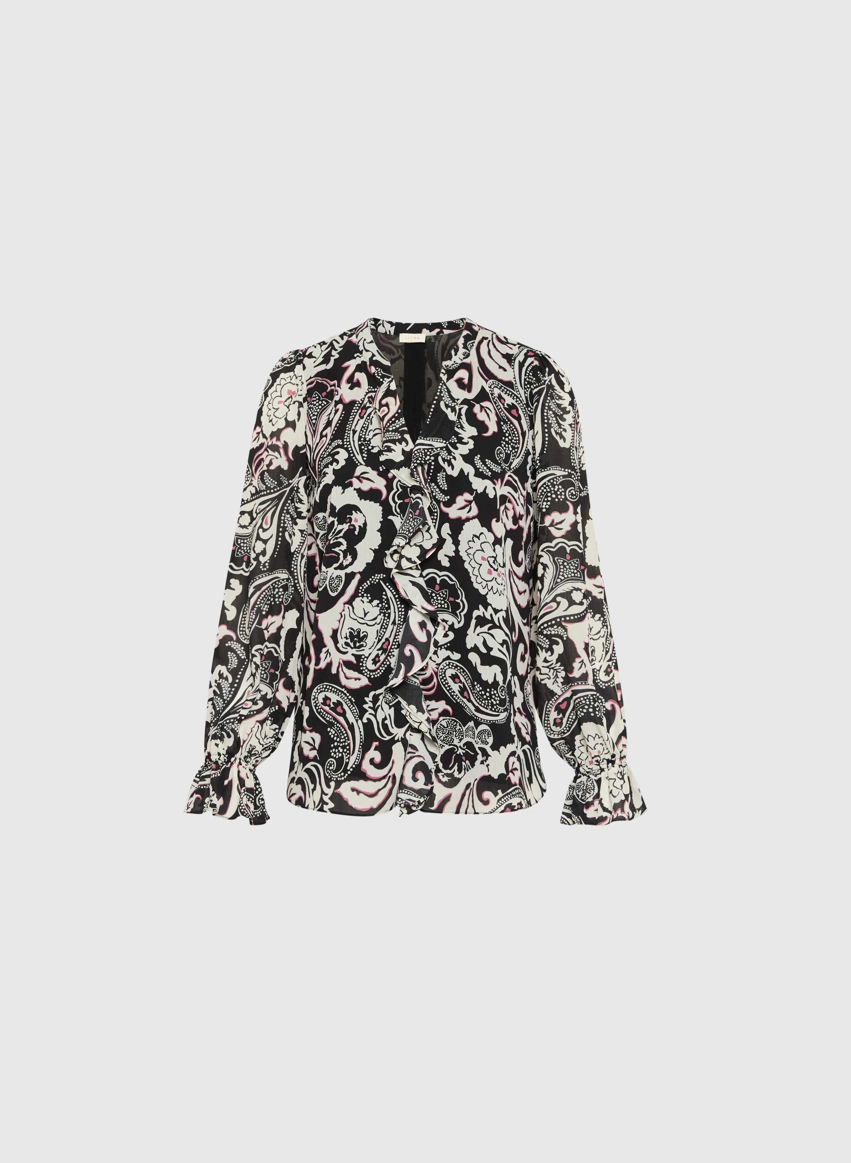 Paisley Print Ruffle Front Blouse - Image 6