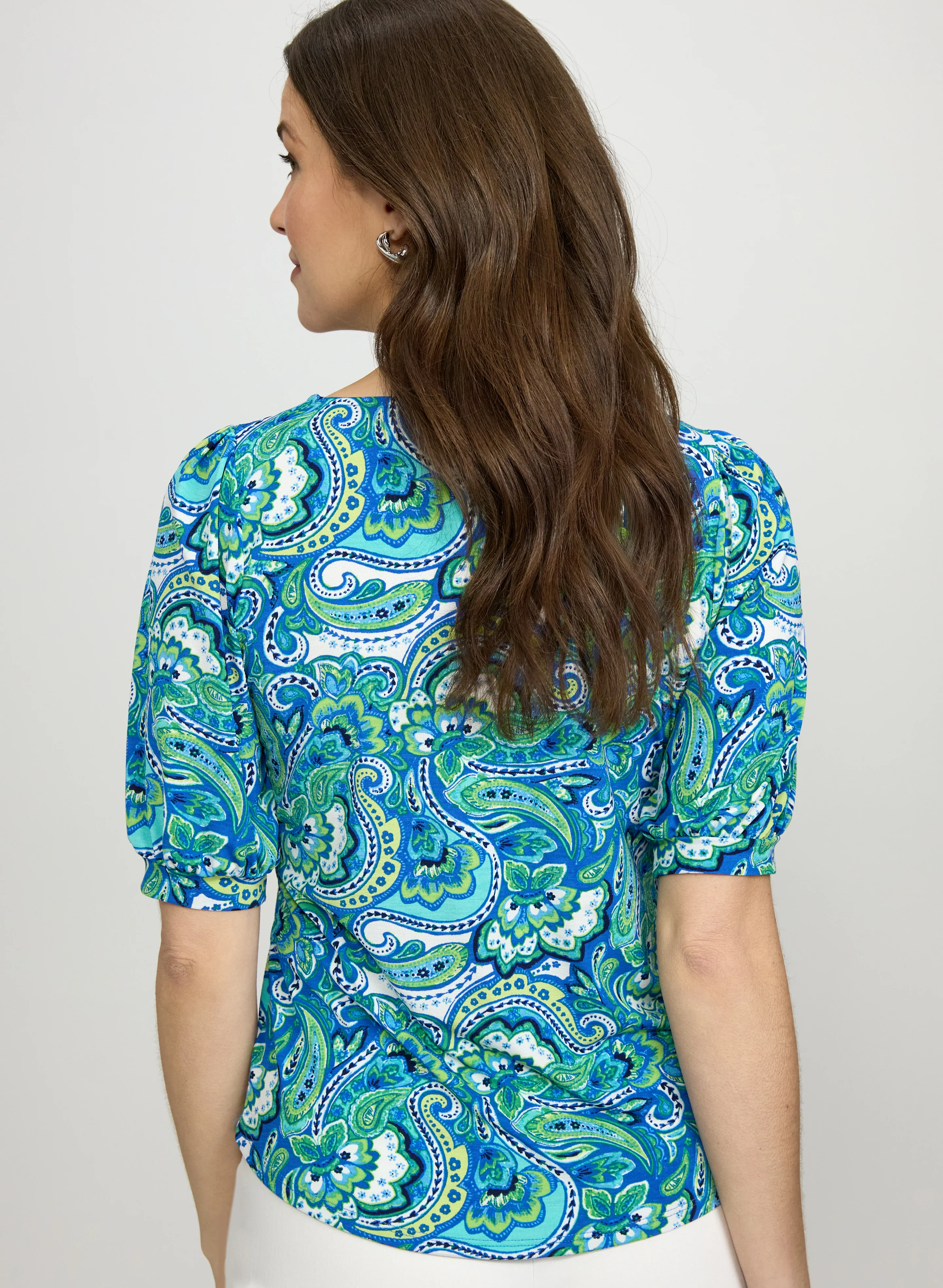 Paisley Puff Sleeve Top - Image 3