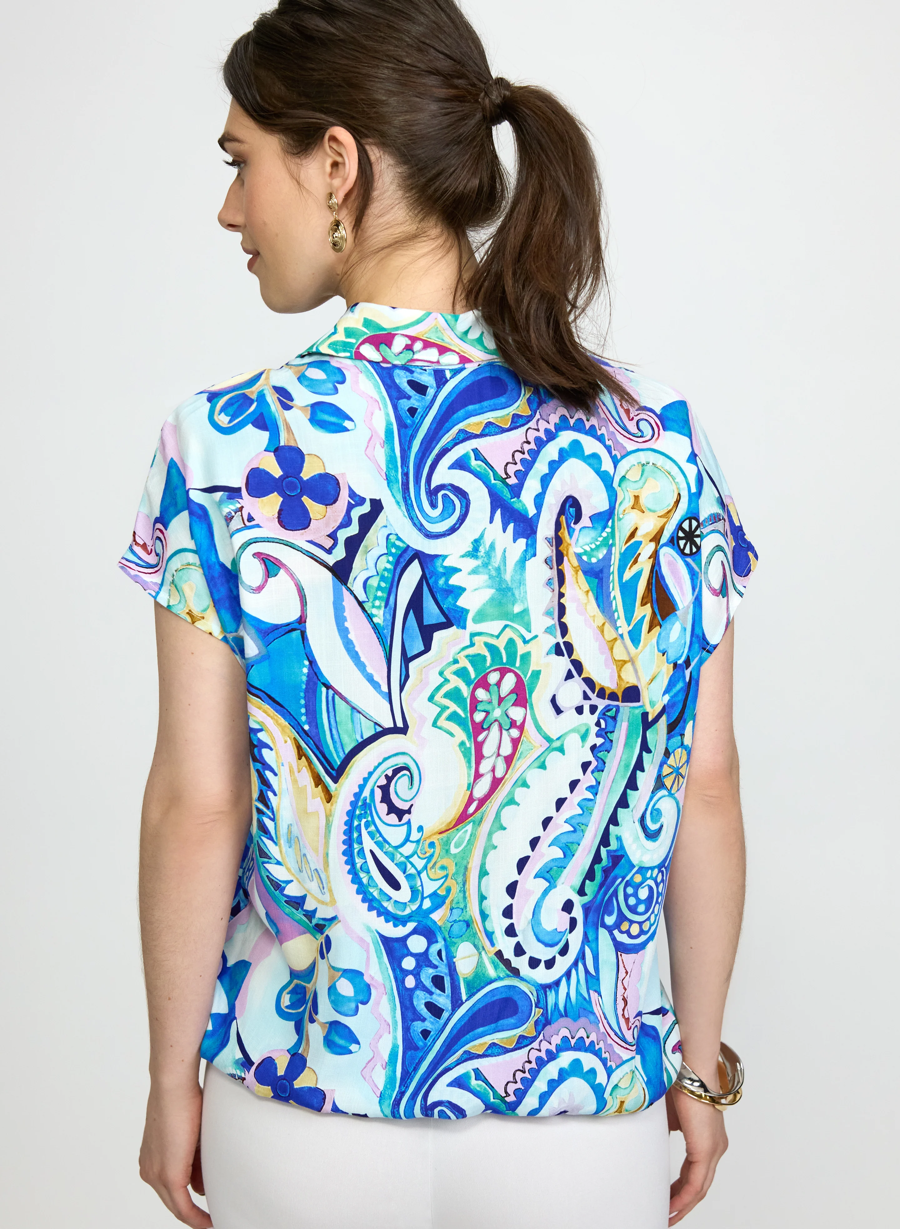 Paisley Short Sleeve Blouse - Image 5
