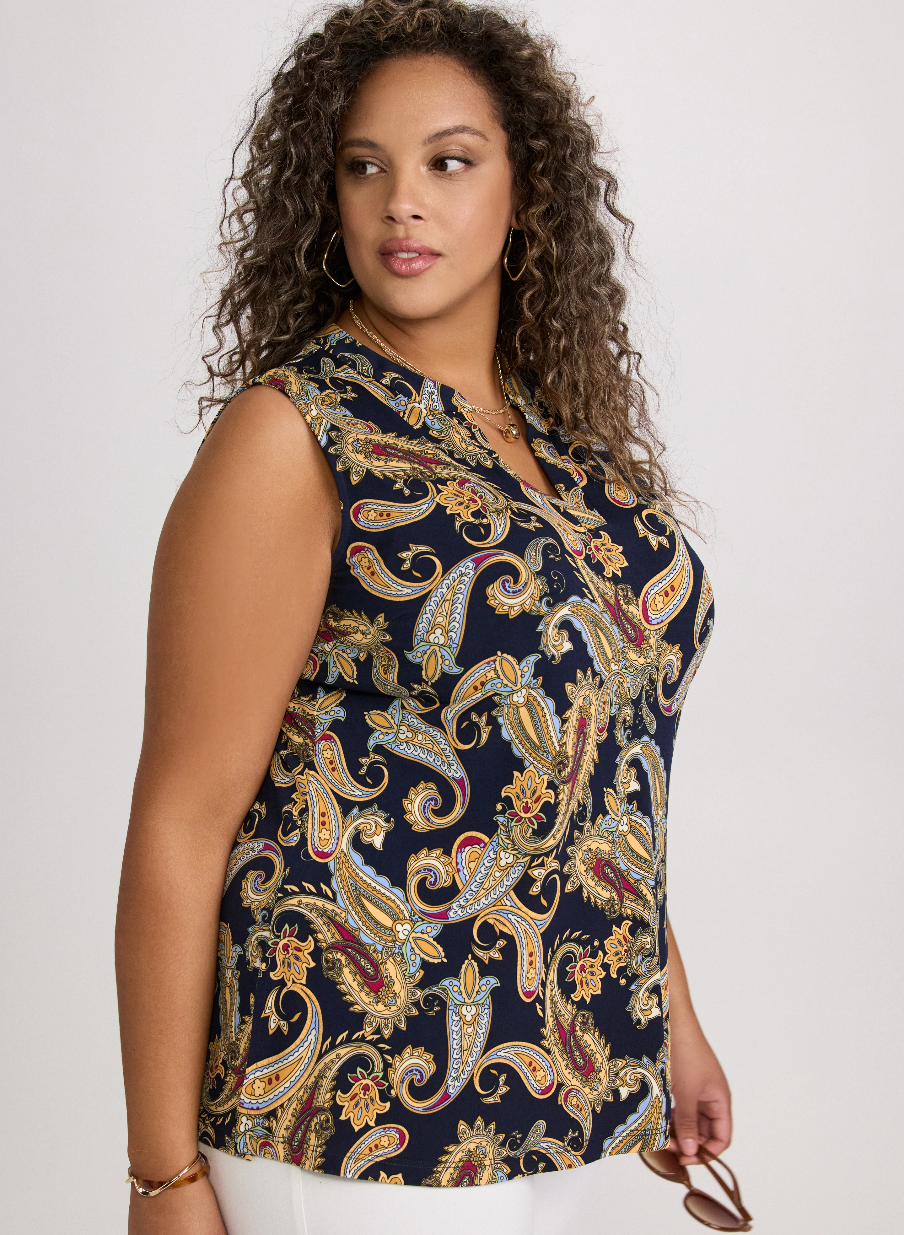 Paisley Split Neck Blouse - Image 5