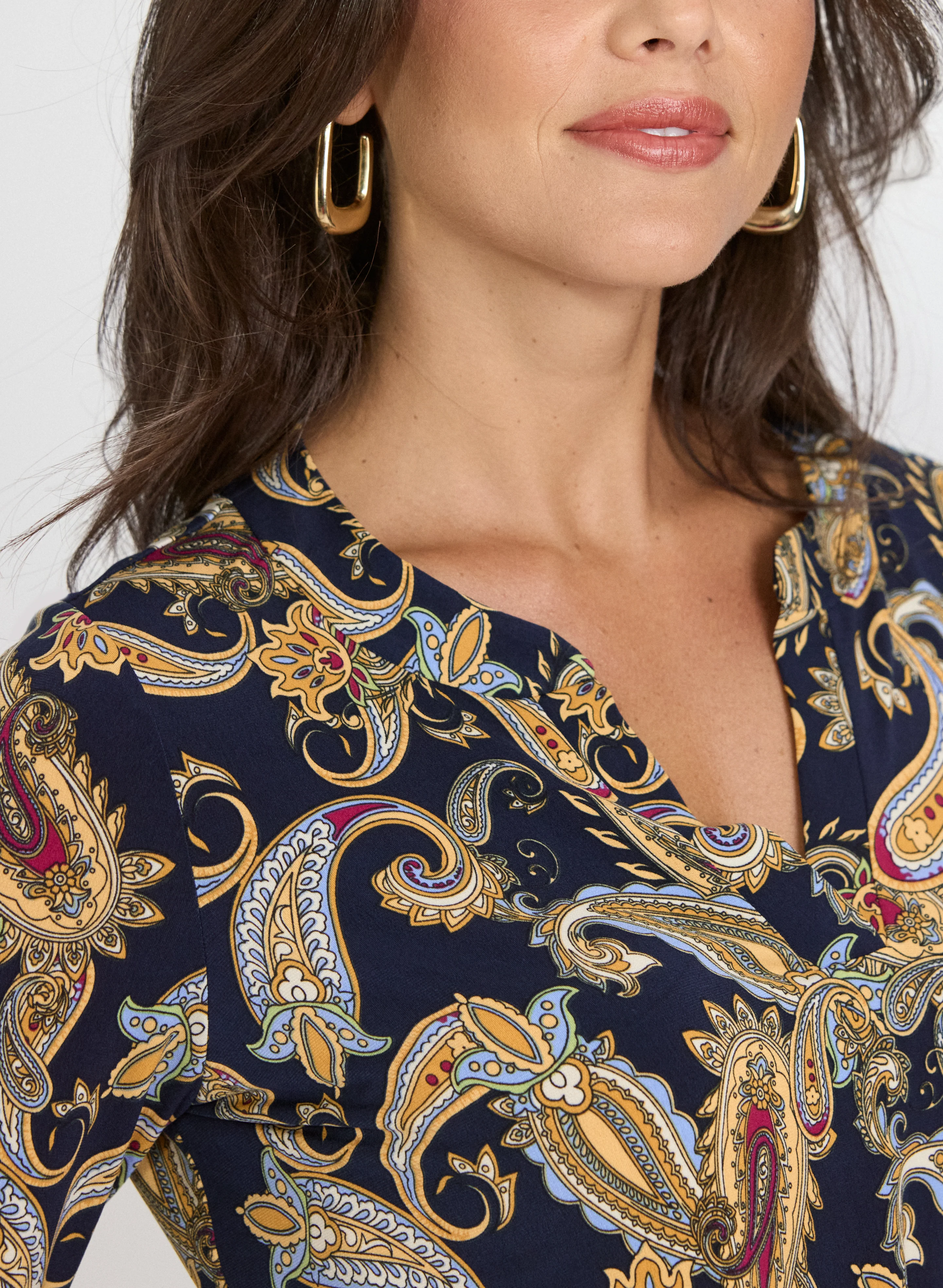 Paisley Split Neck Top - Image 5
