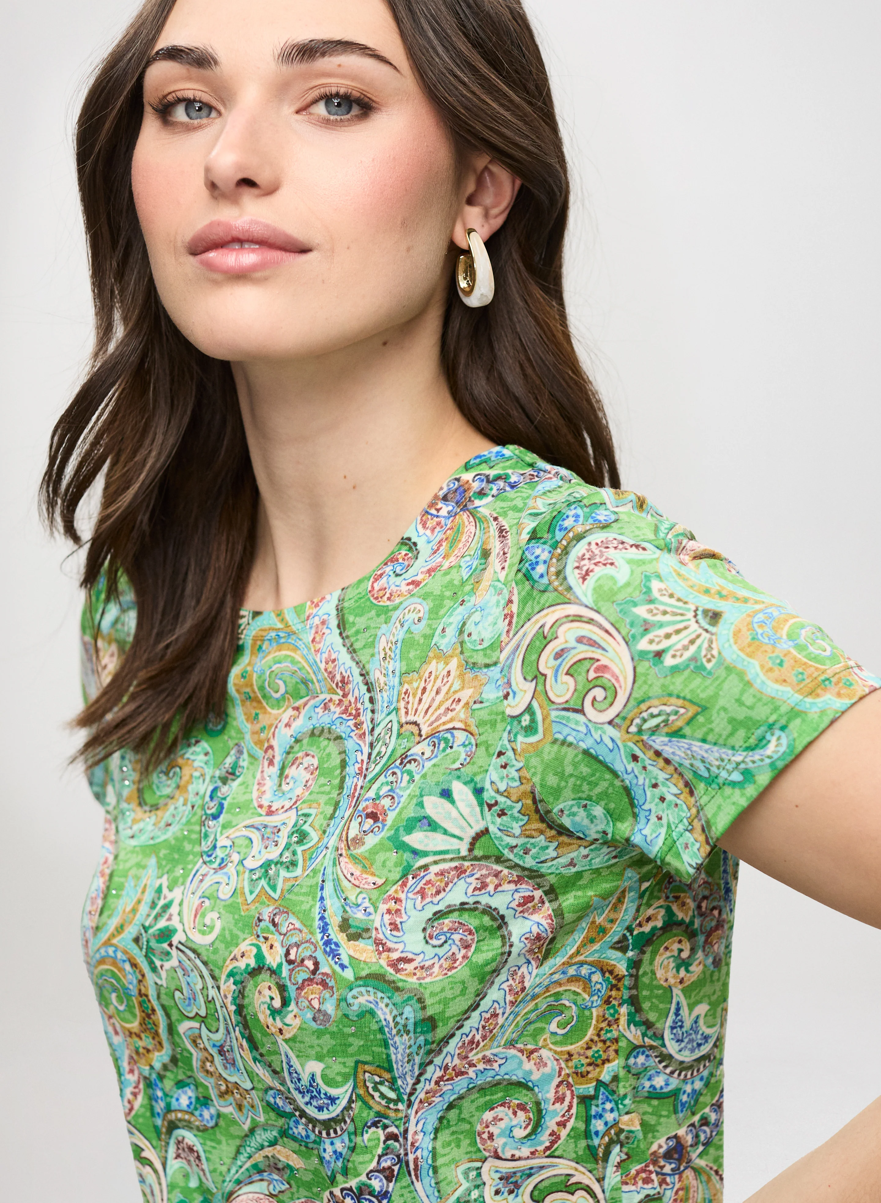 Drawstring Detail Paisley T-Shirt - Image 2