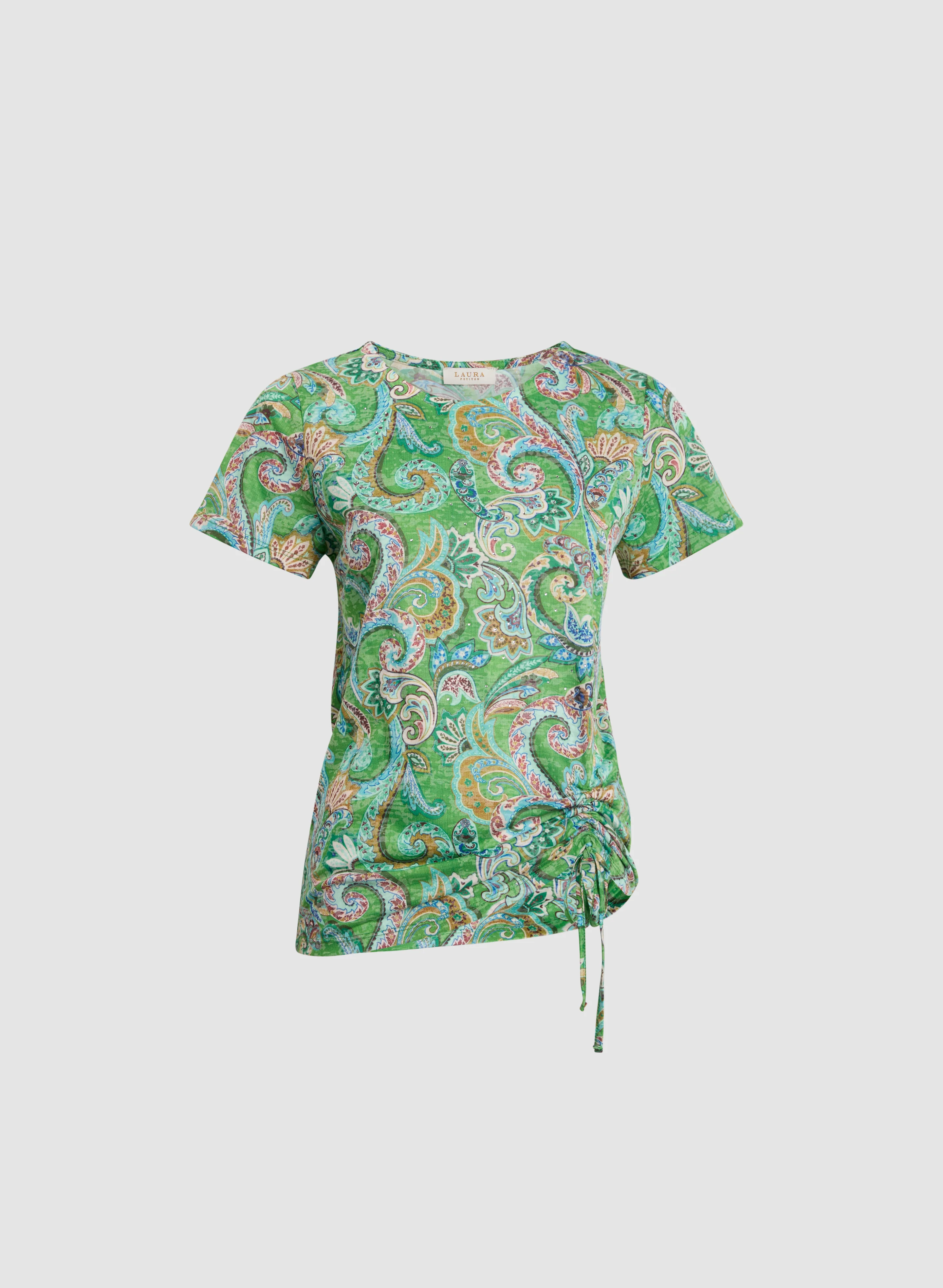 Drawstring Detail Paisley T-Shirt - Image 6