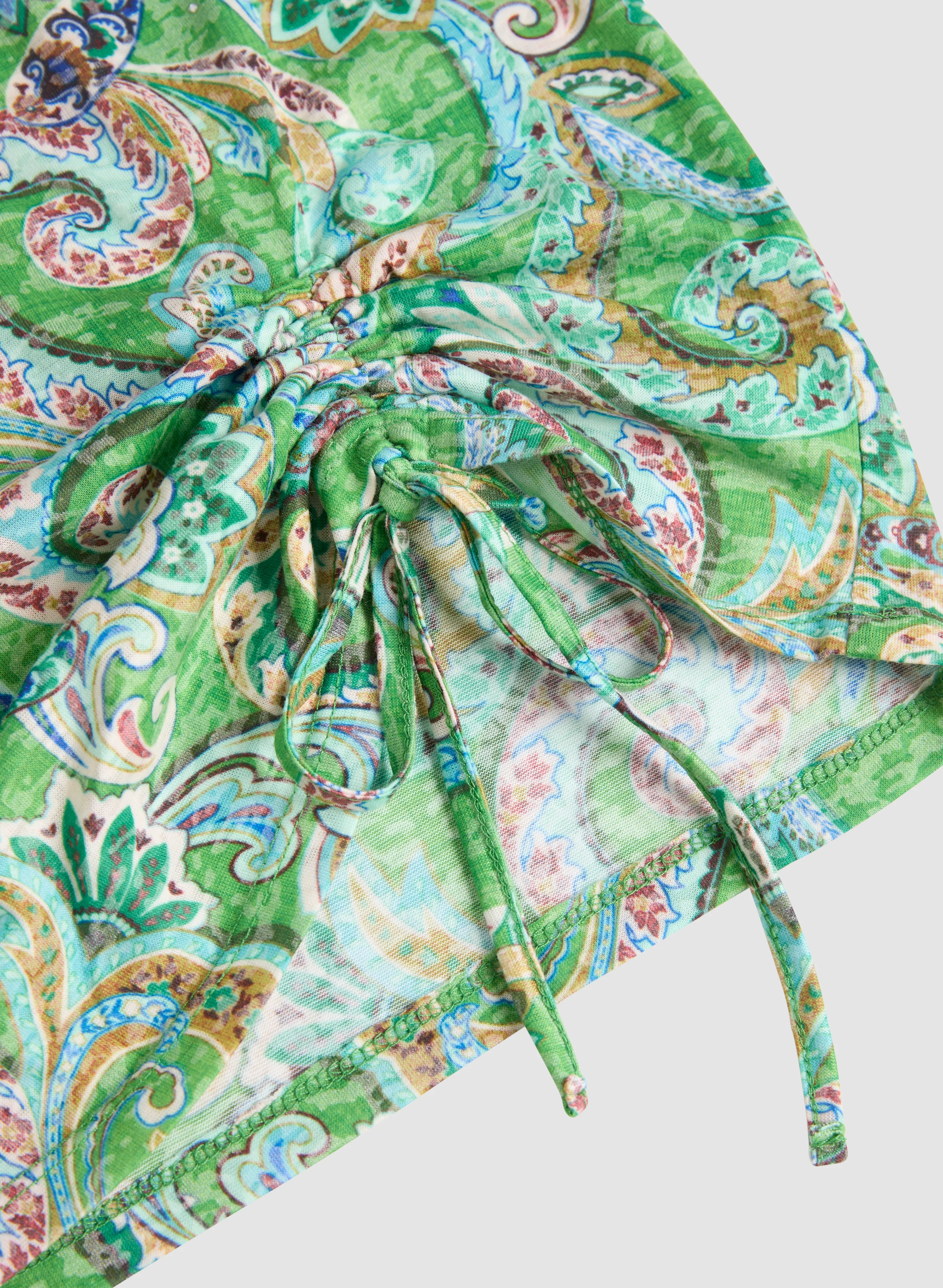 Drawstring Detail Paisley T-Shirt - Image 7