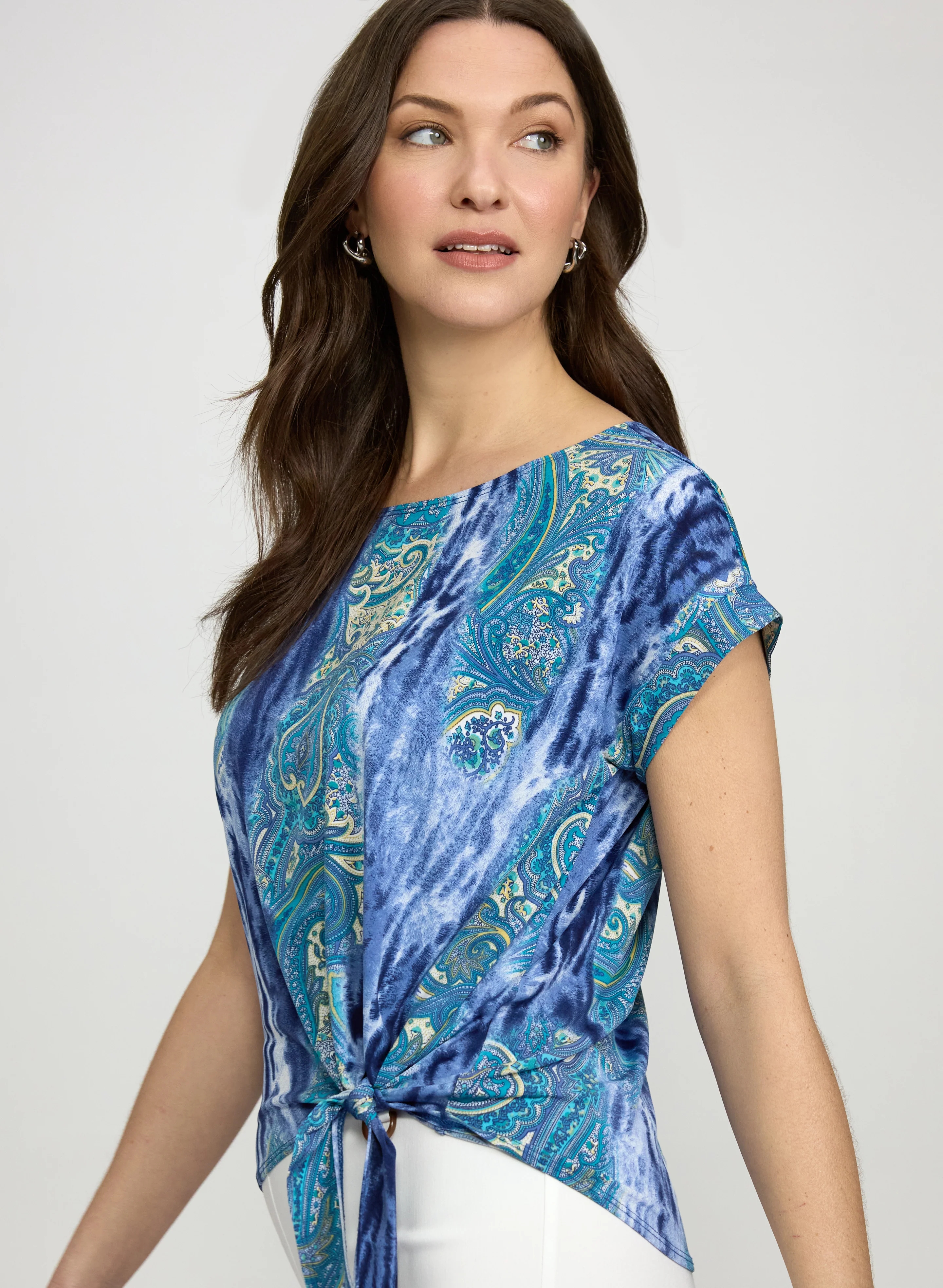 Paisley Tied-Hem Top - Image 2