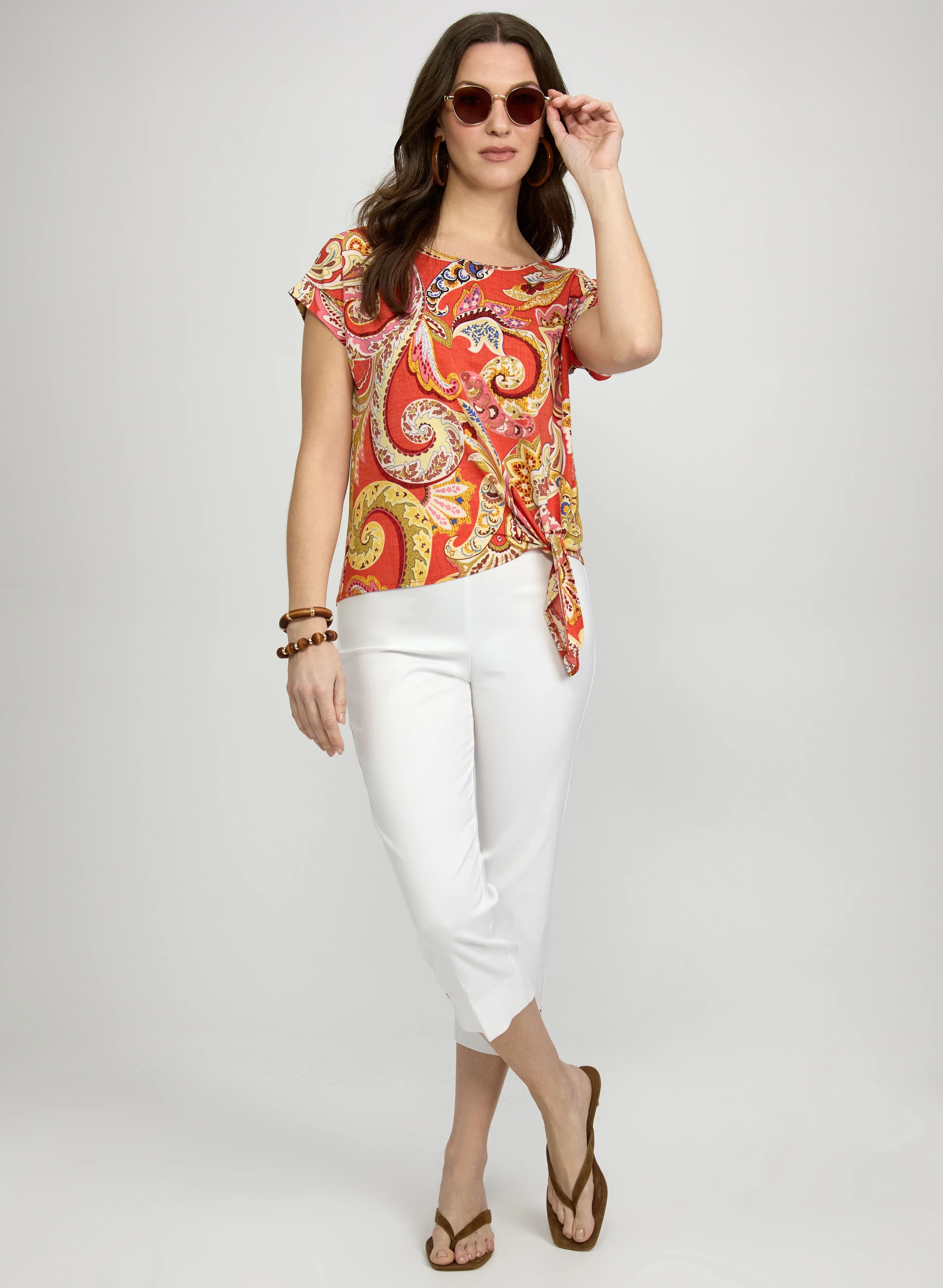 Paisley Tied-Hem Top - Image 3