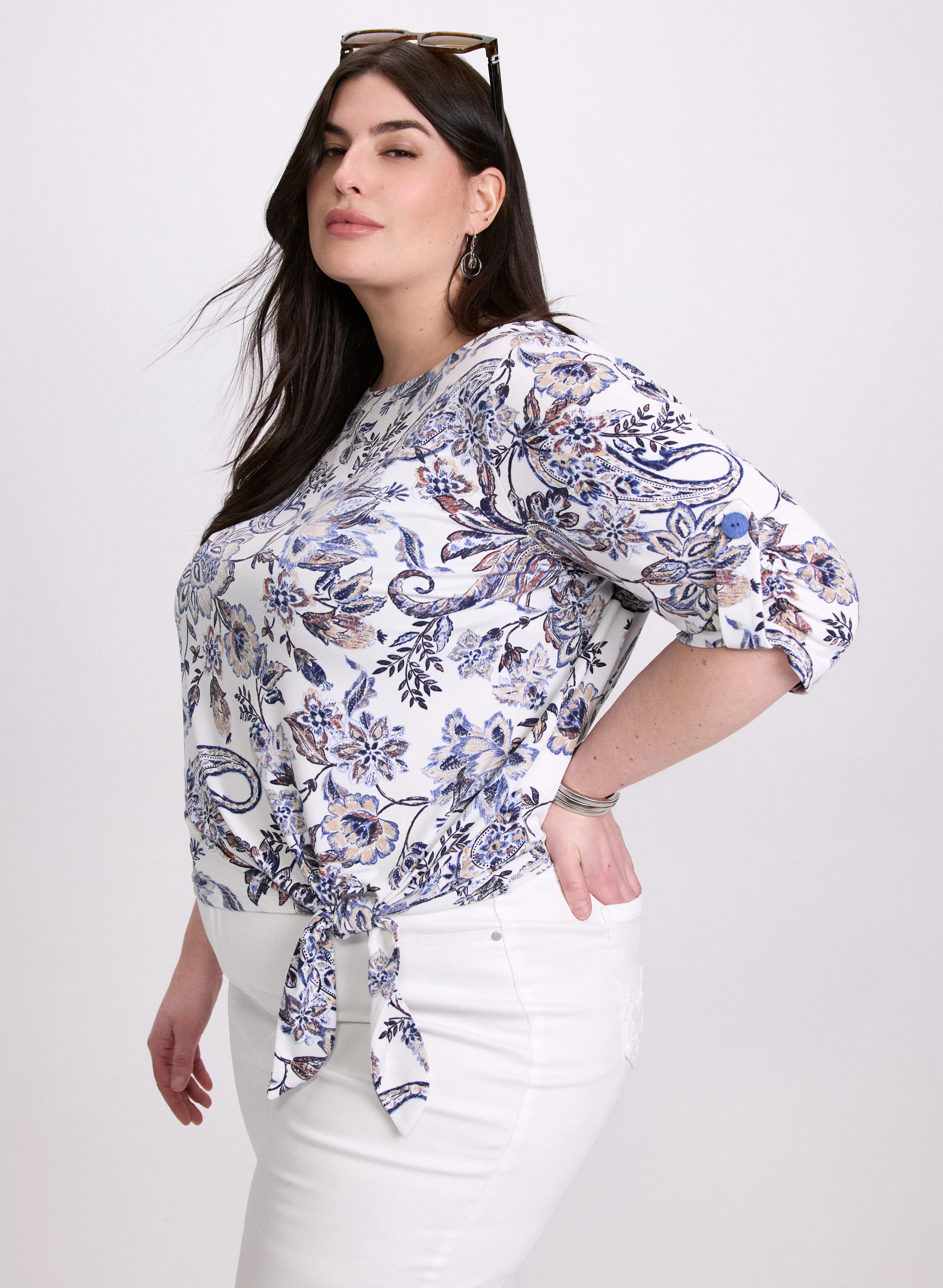 Paisley Tied-Hem Top - Image 2