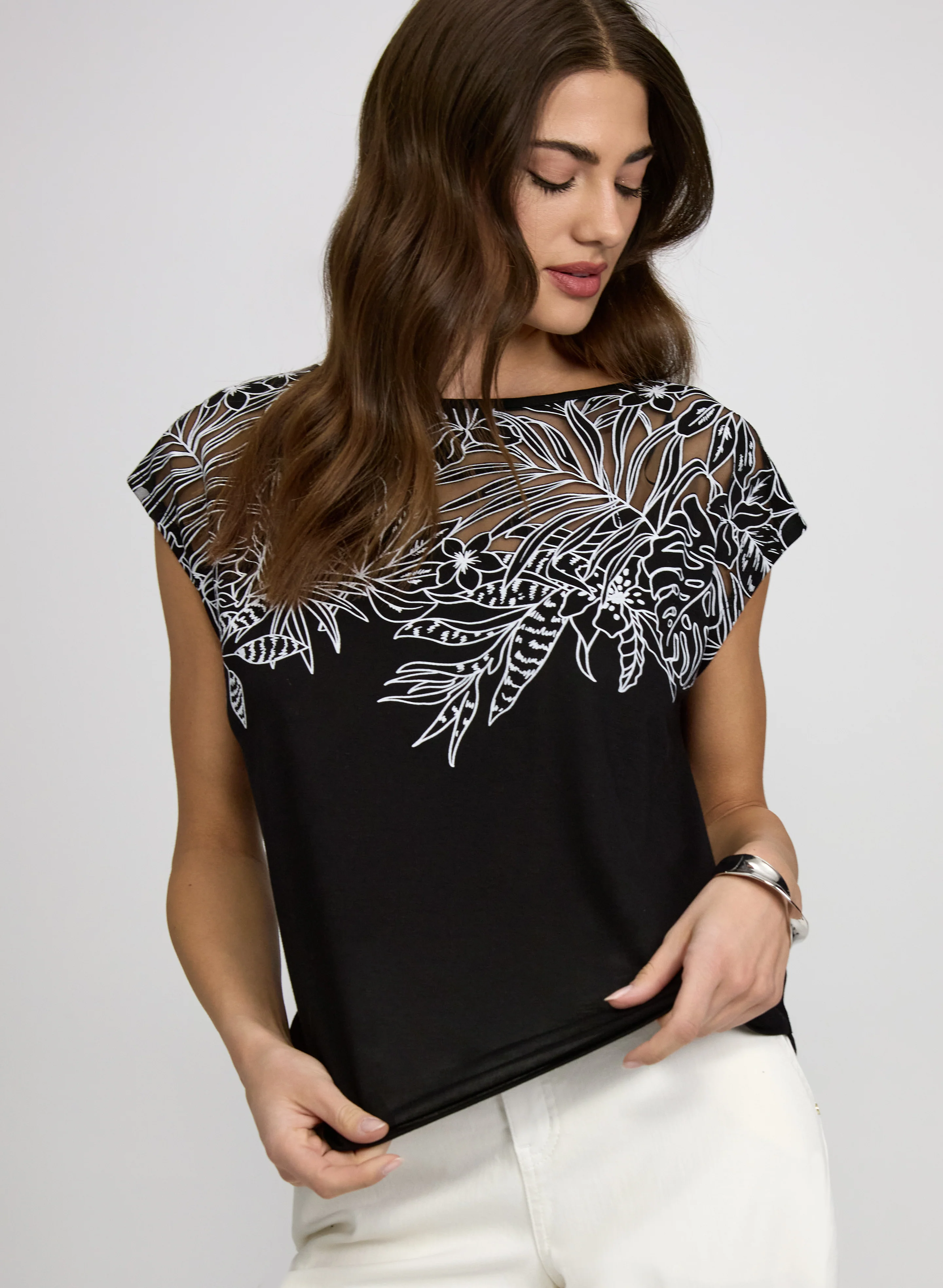 Palm Leaf Applique T-Shirt - Image 4