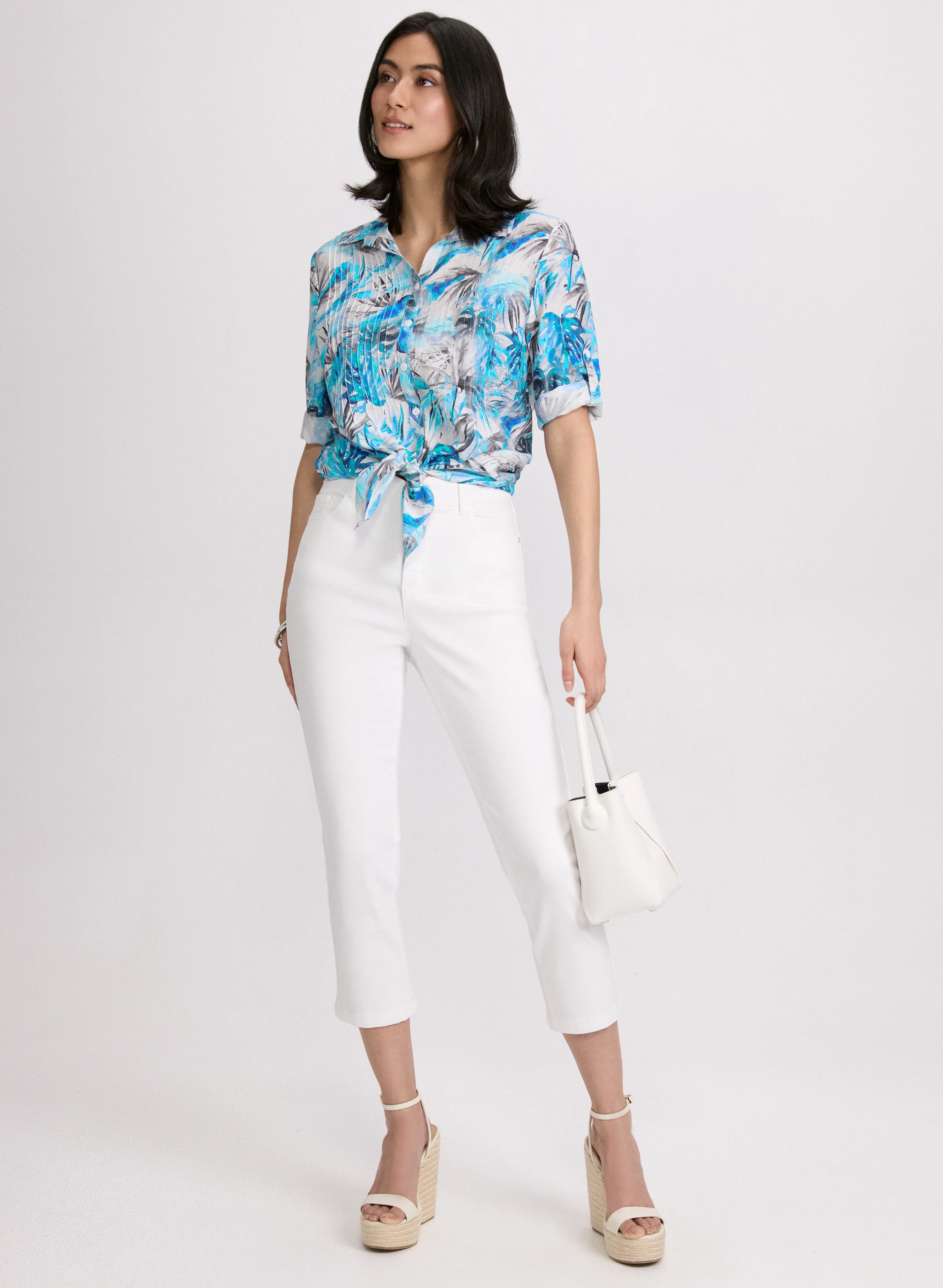Palm Leaf Print Blouse - Image 3