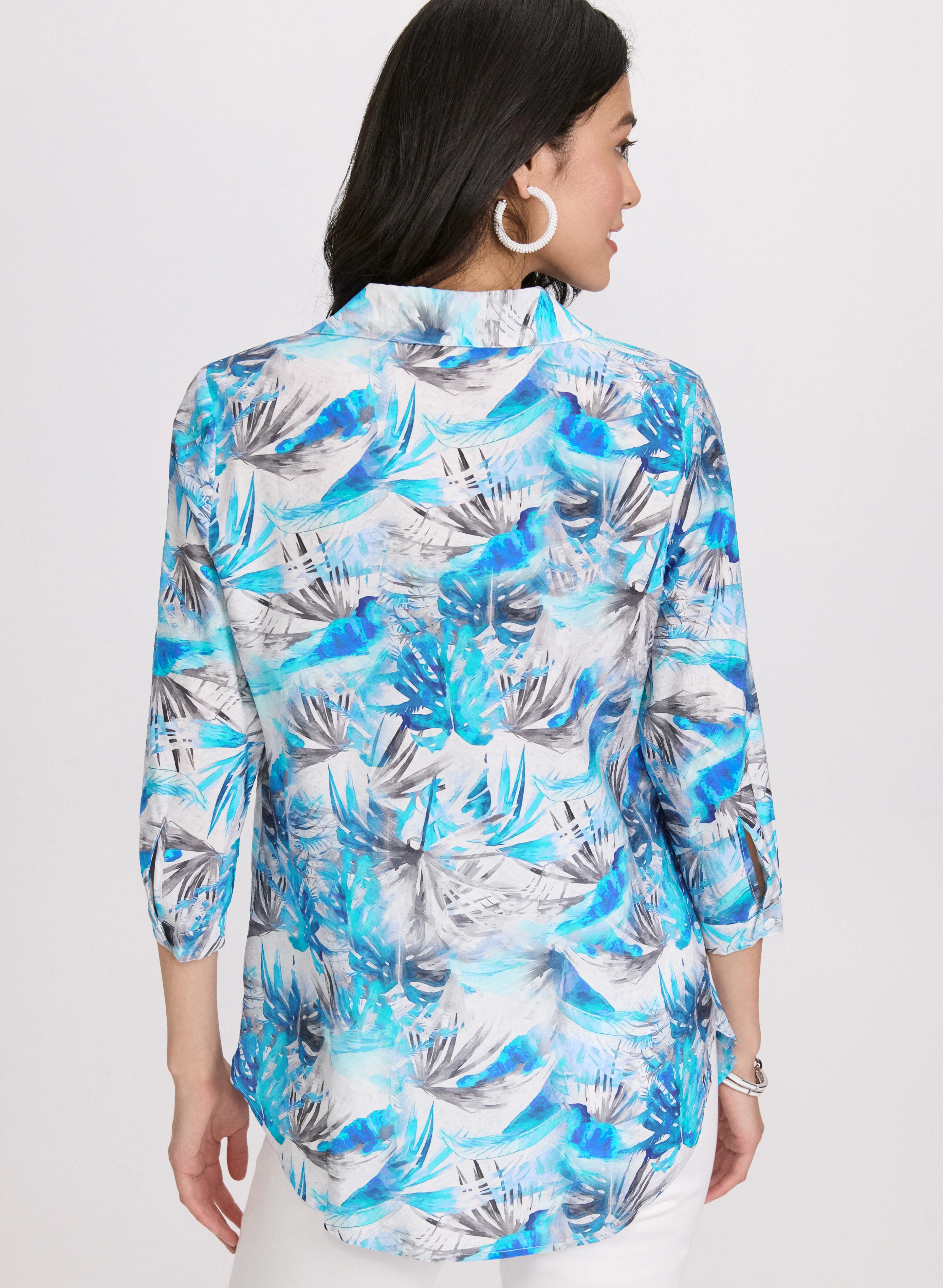 Palm Leaf Print Blouse - Image 4