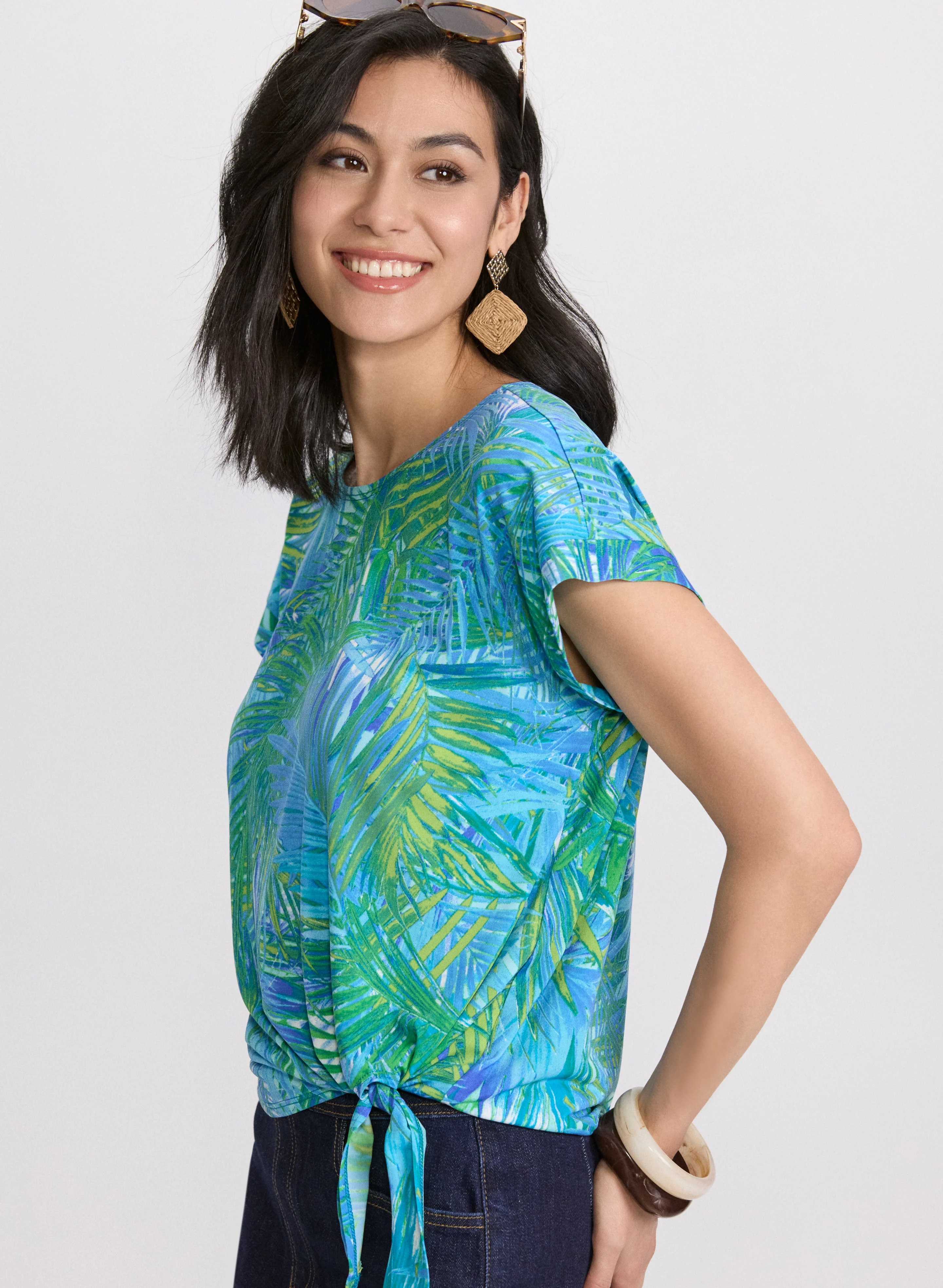 Palm Leaf Print Top - Image 2