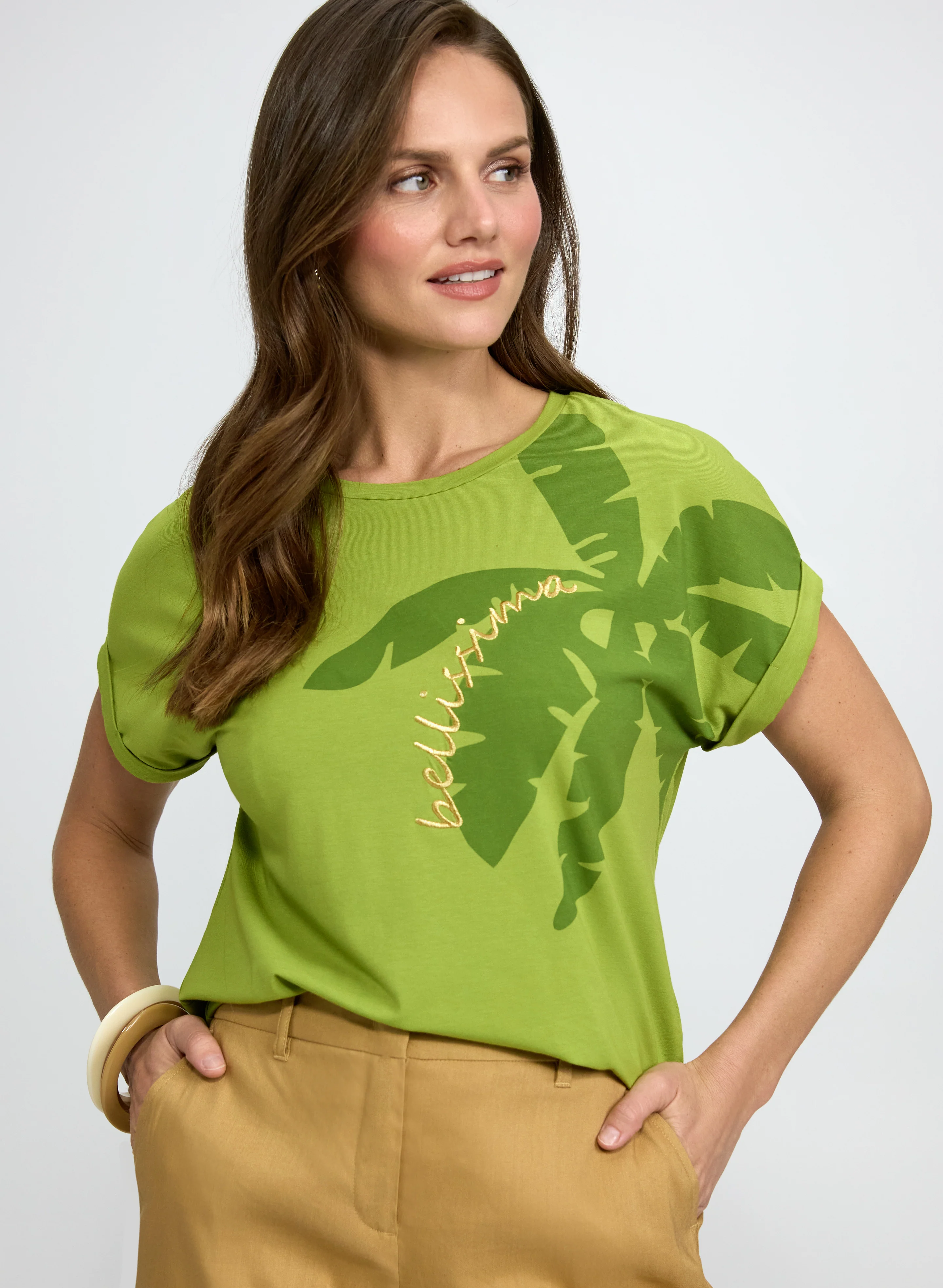 Palm Placement Print T-Shirt