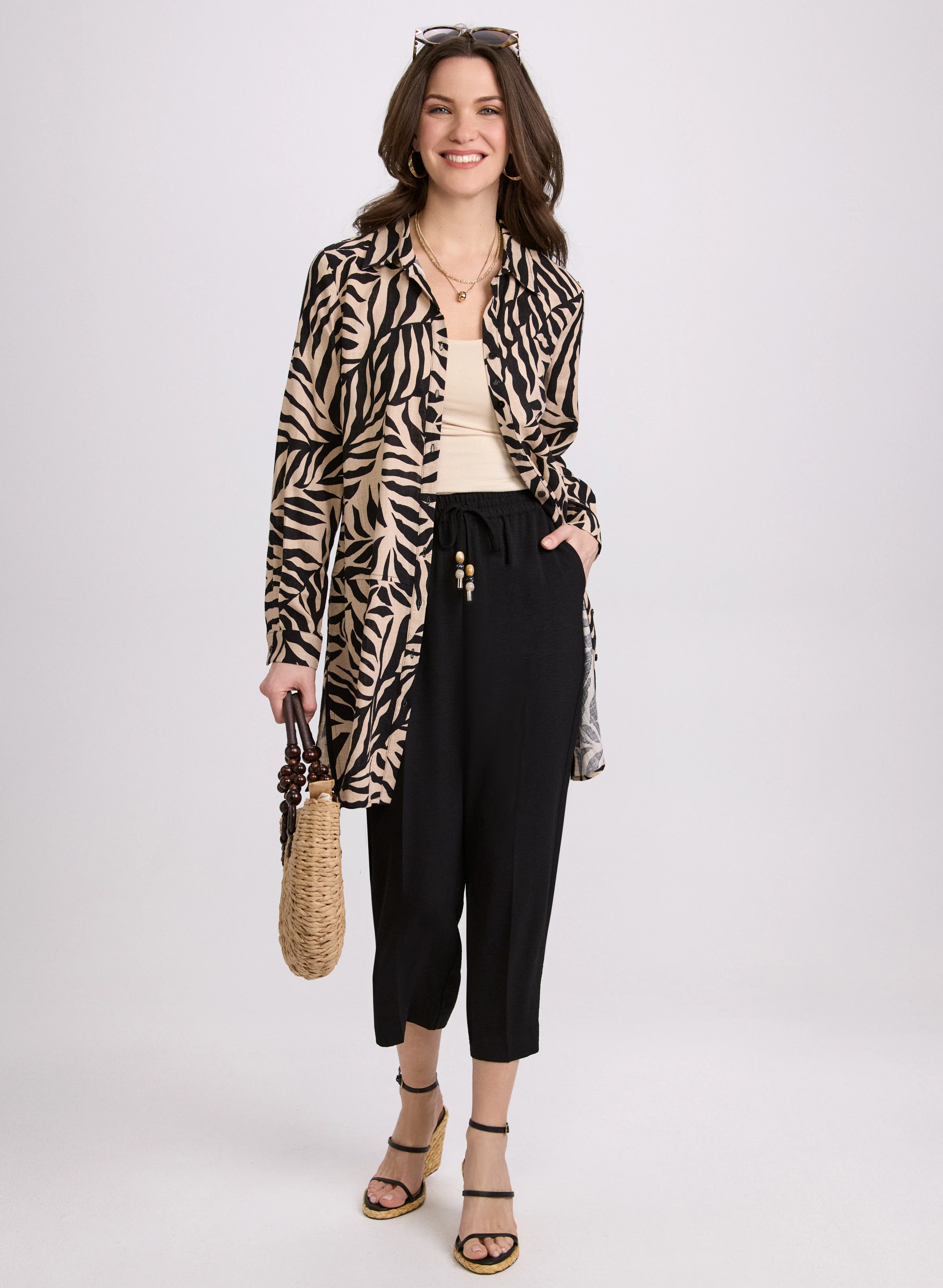 Palm Leaf Print Blouse - Image 2