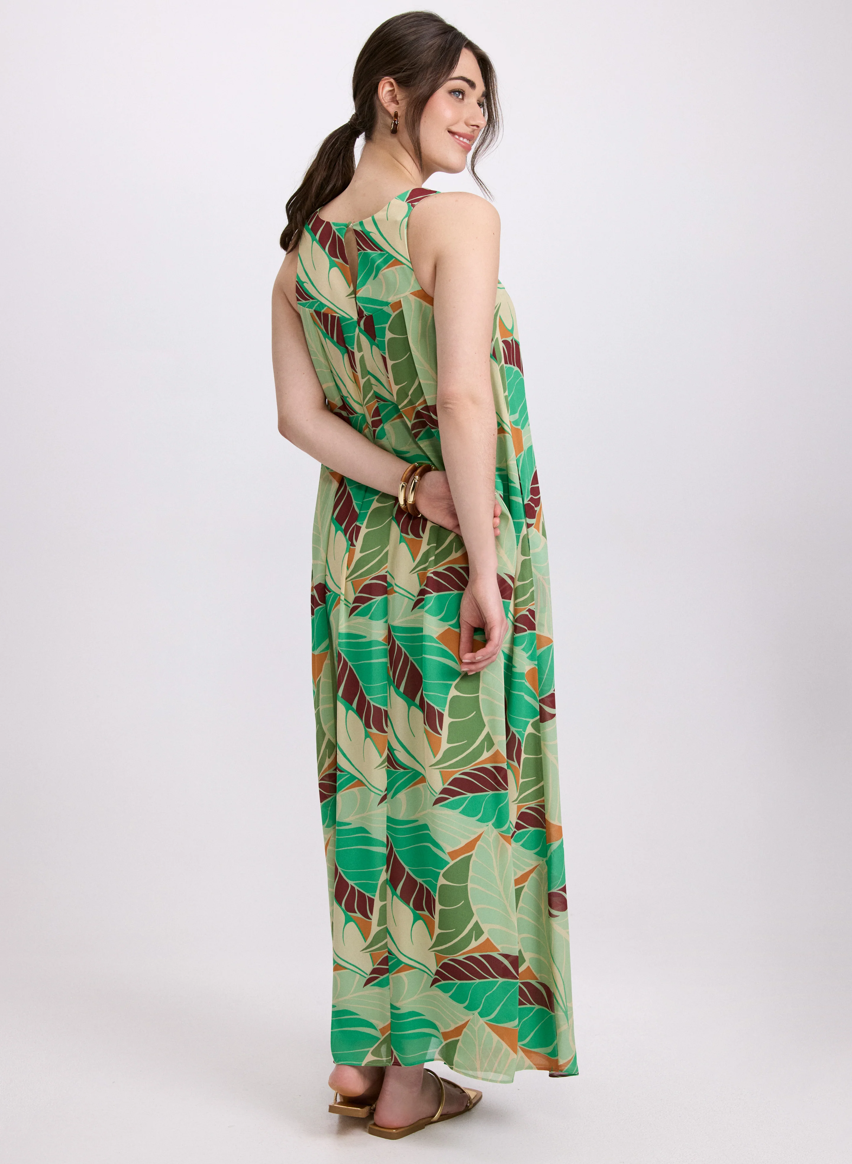 Palm Print Maxi Dress - Image 3