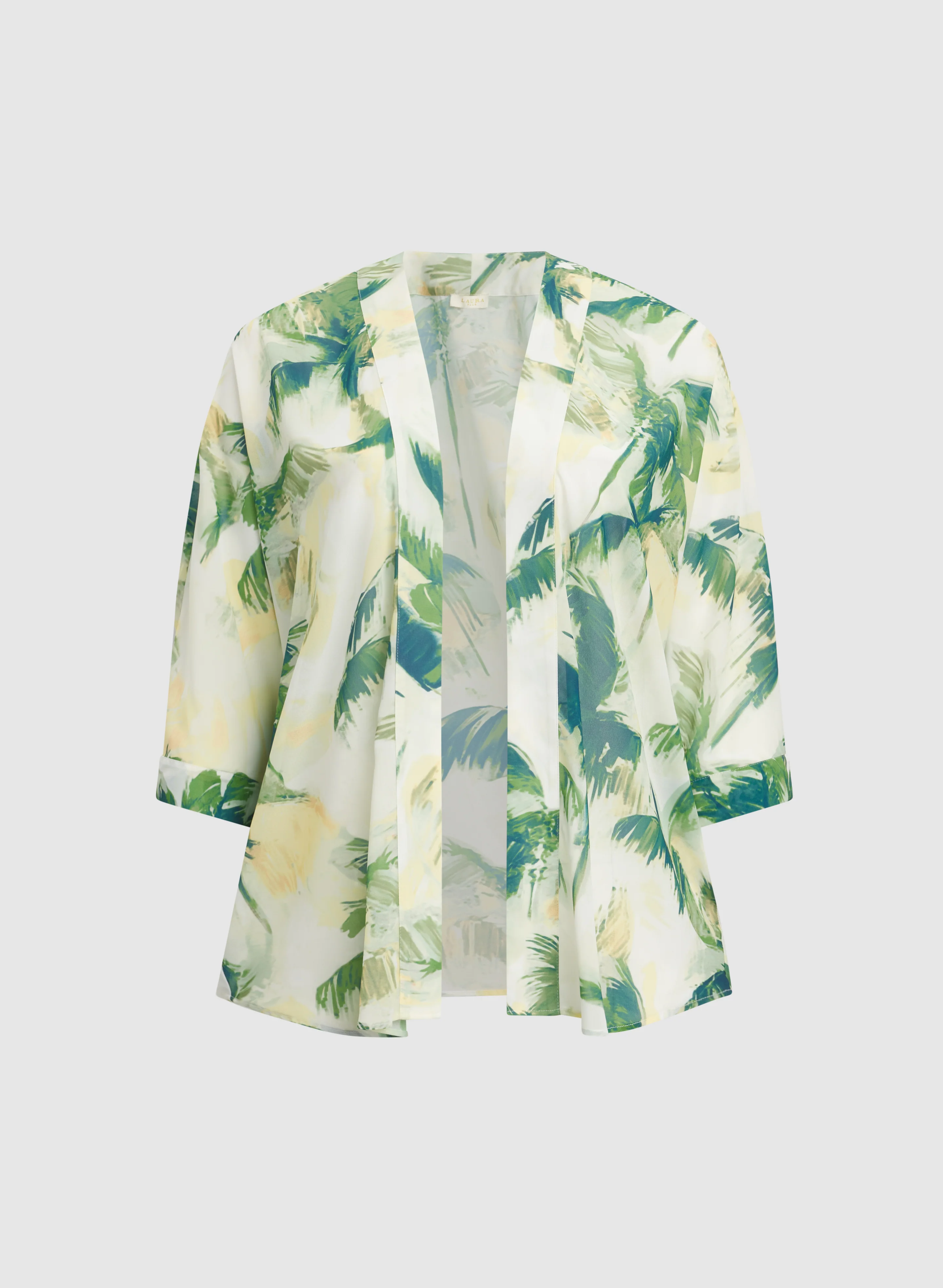 Palm Print Open Front Blouse - Image 6