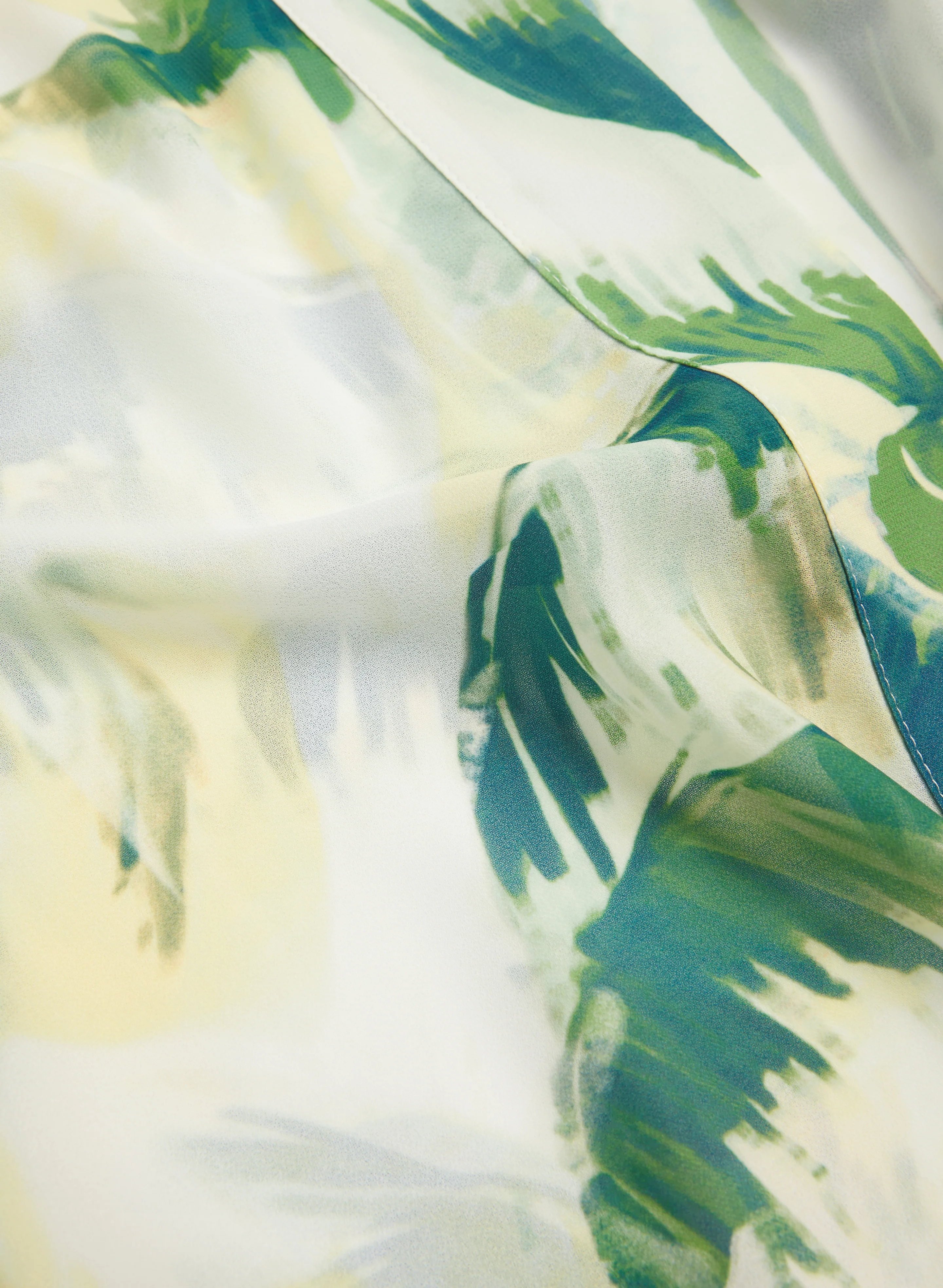 Palm Print Open Front Blouse - Image 7