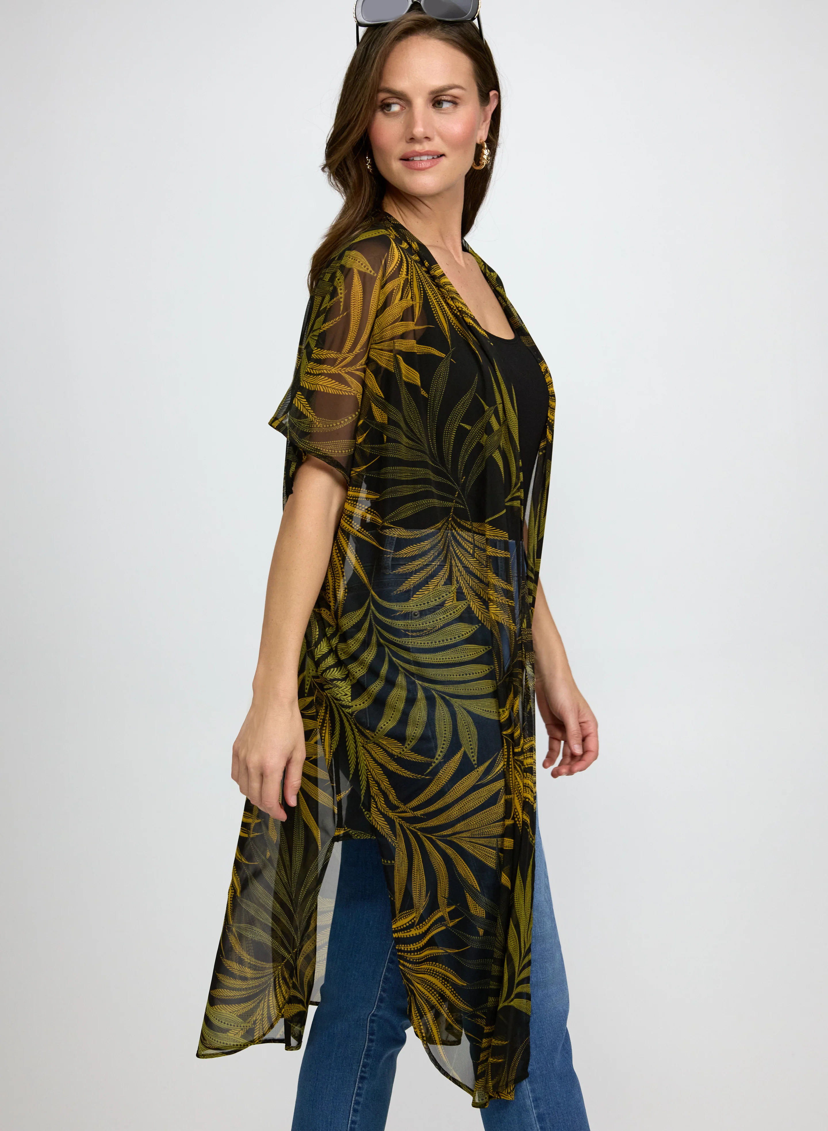 Palm Print Open Front Top - Image 2