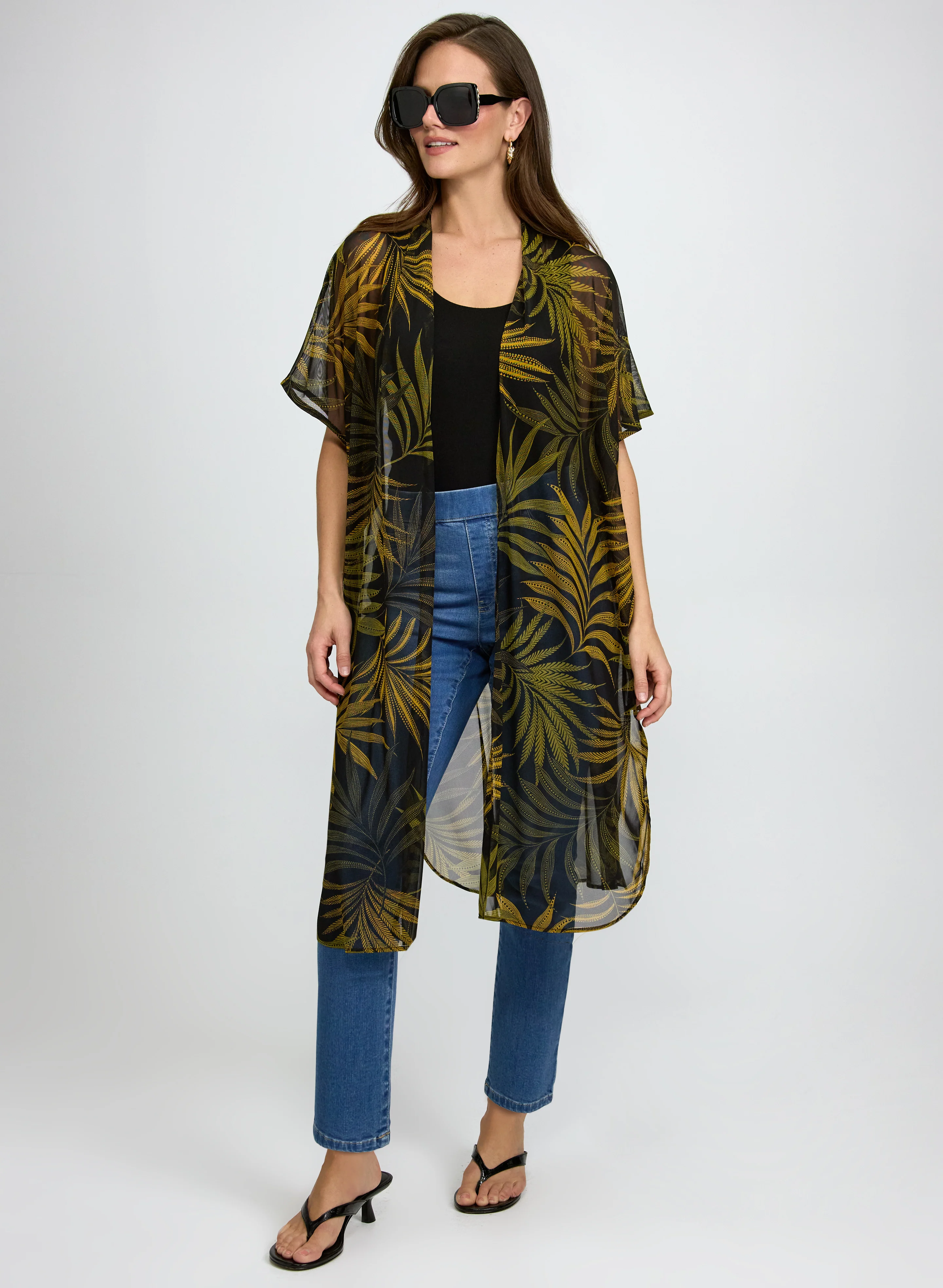 Palm Print Open Front Top - Image 3
