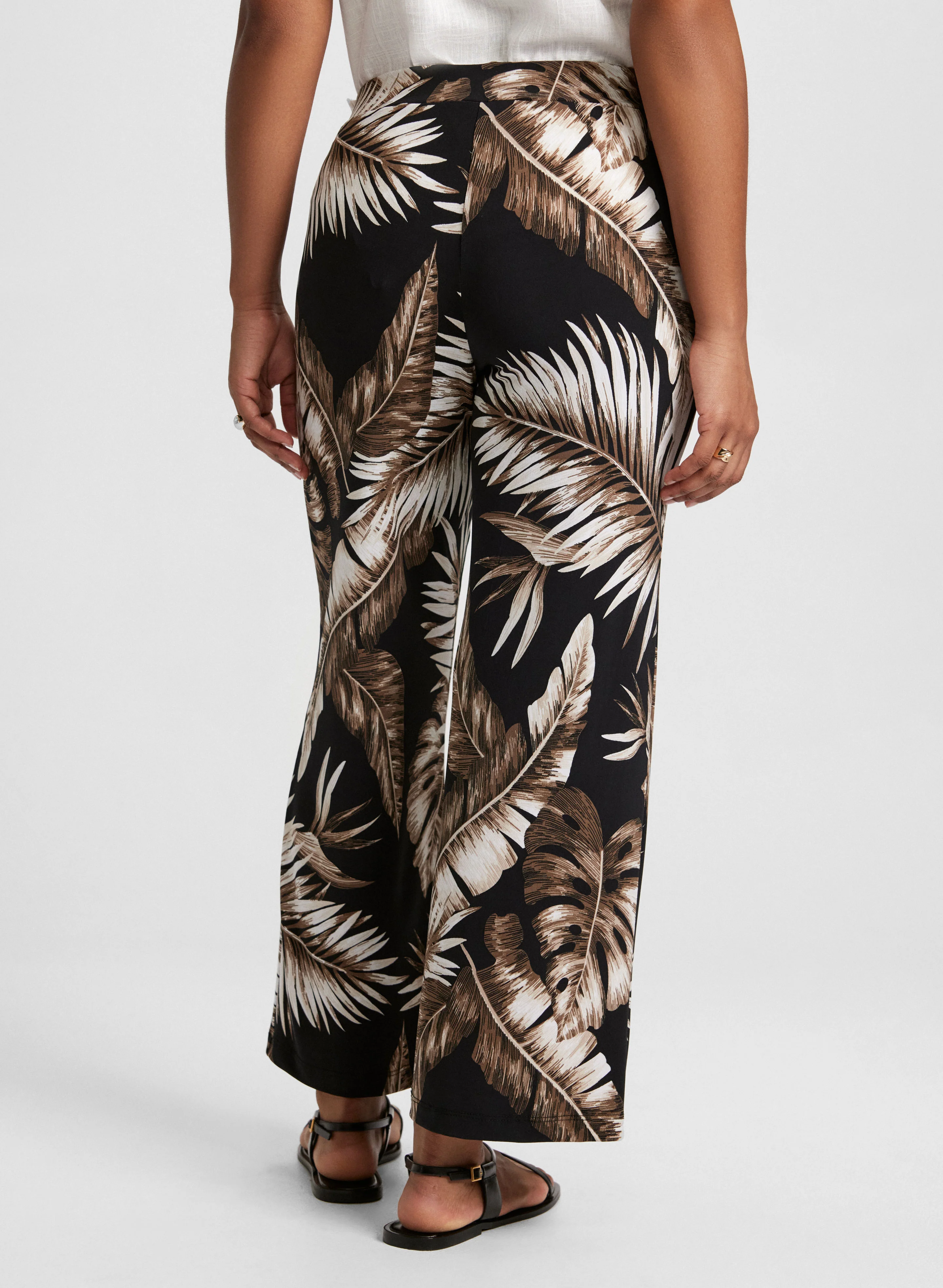 Palm Print Wide Leg Pants - Image 2