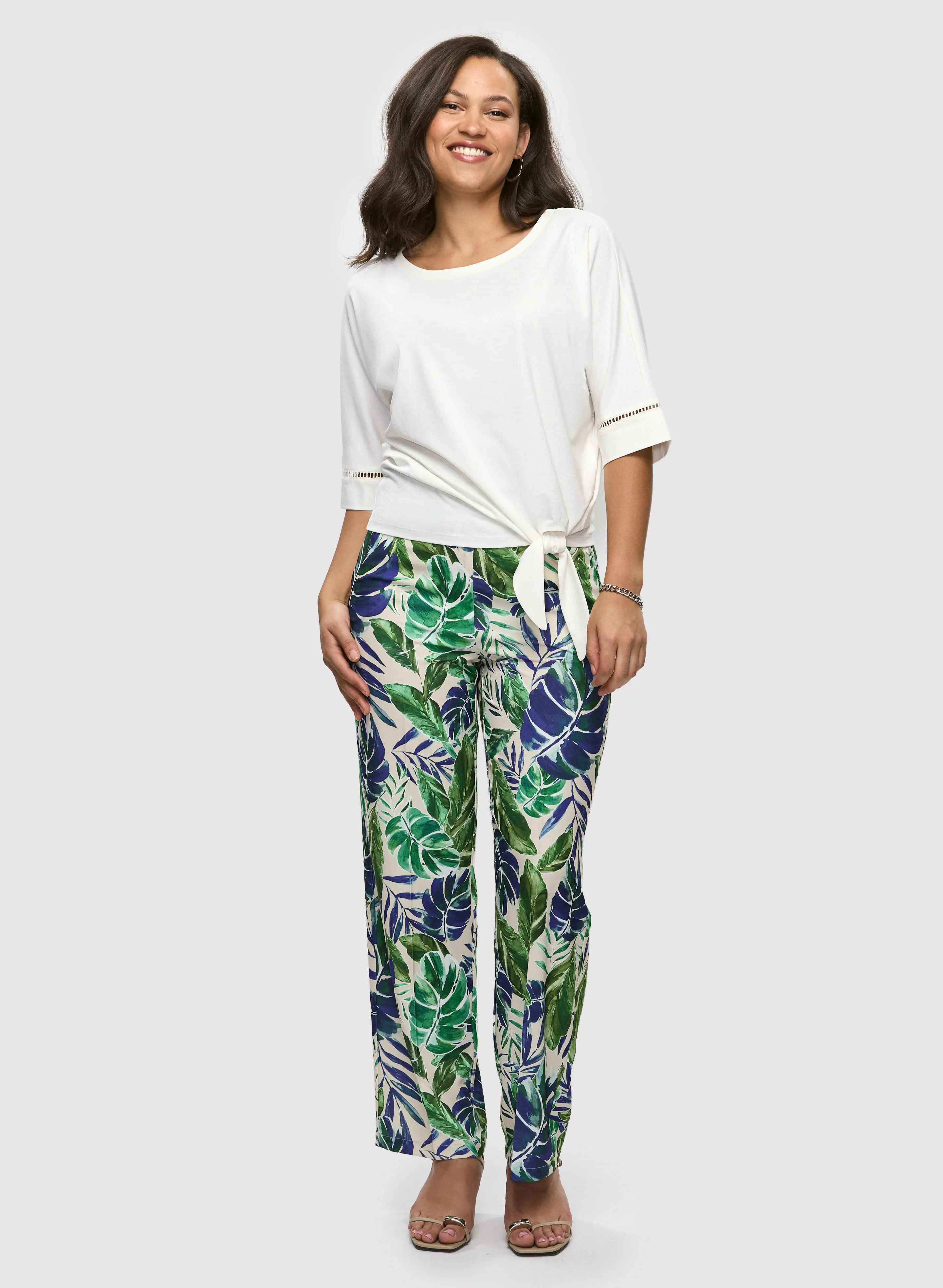 Palm Print Wide Leg Pants - Image 3