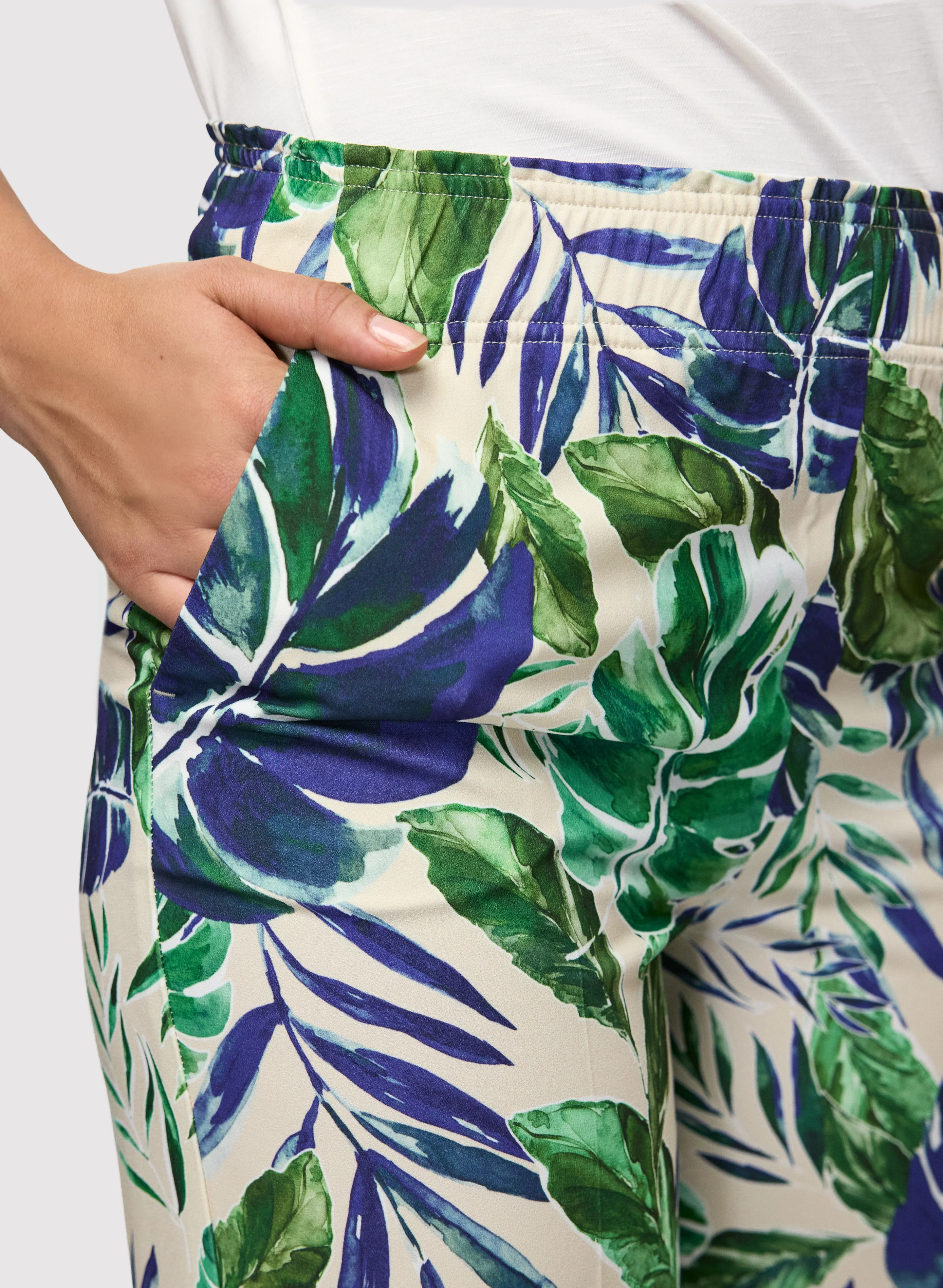 Palm Print Wide Leg Pants - Image 5