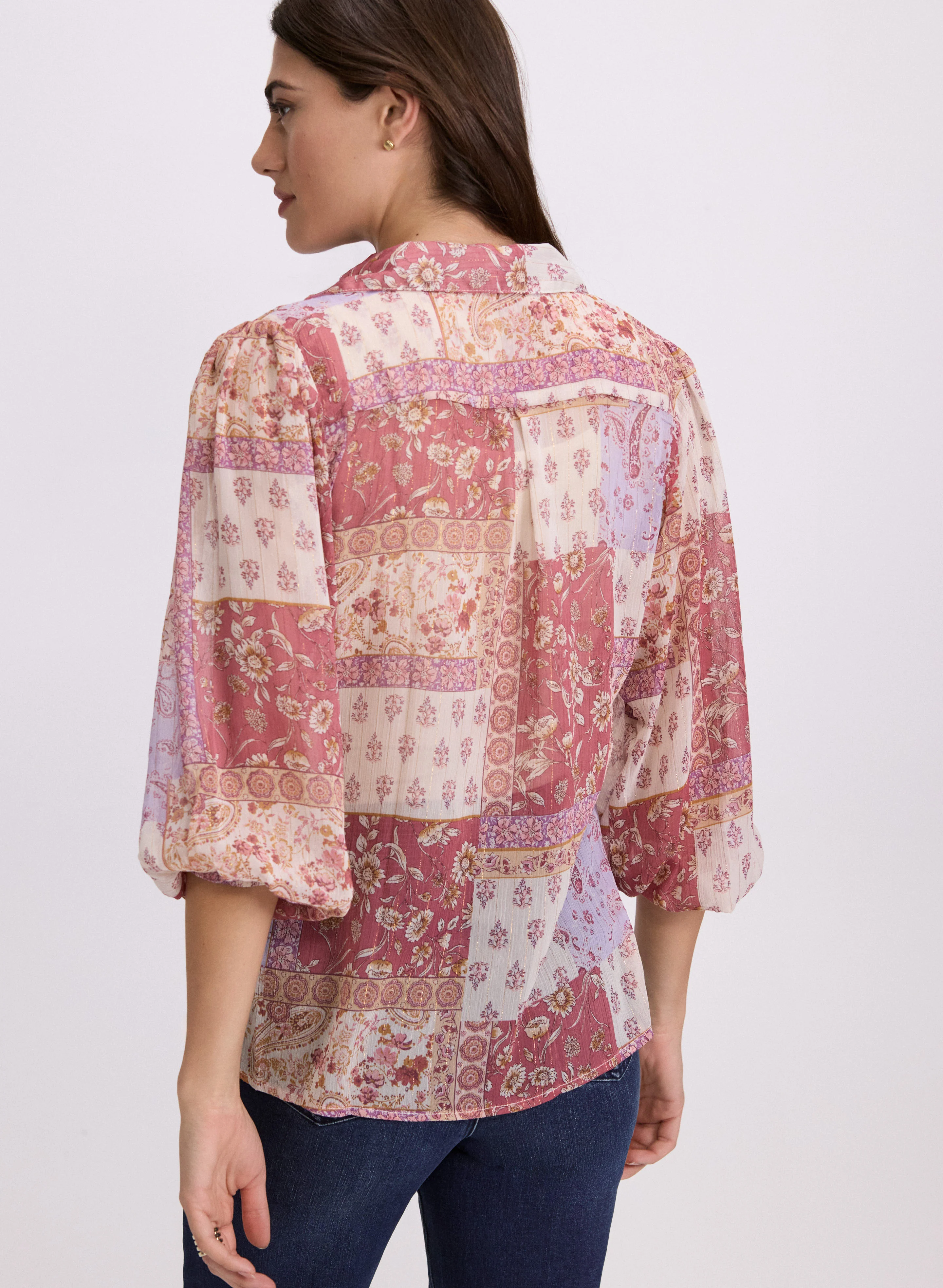 Patchwork Print Blouse - Image 4