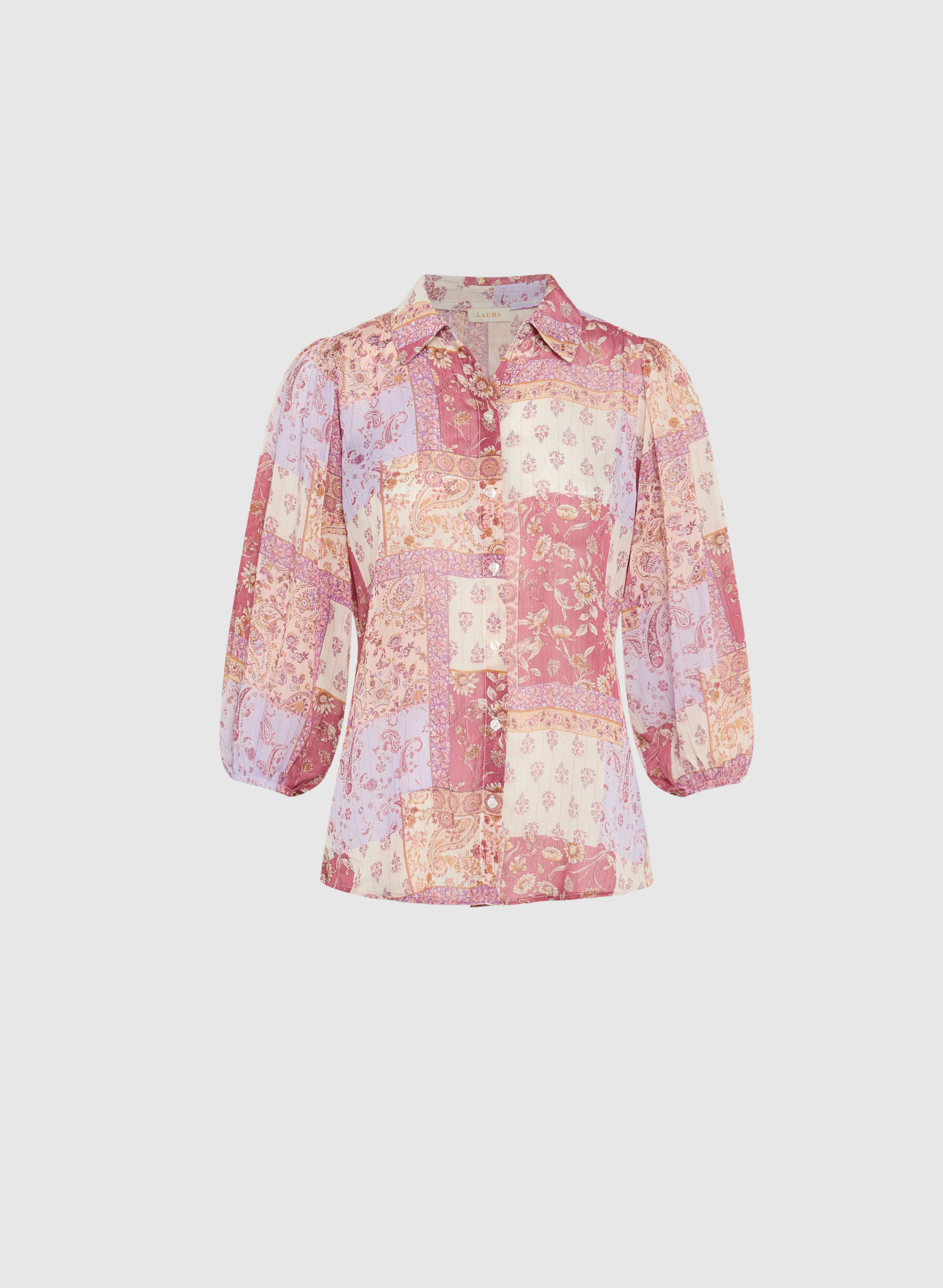 Patchwork Print Blouse - Image 7