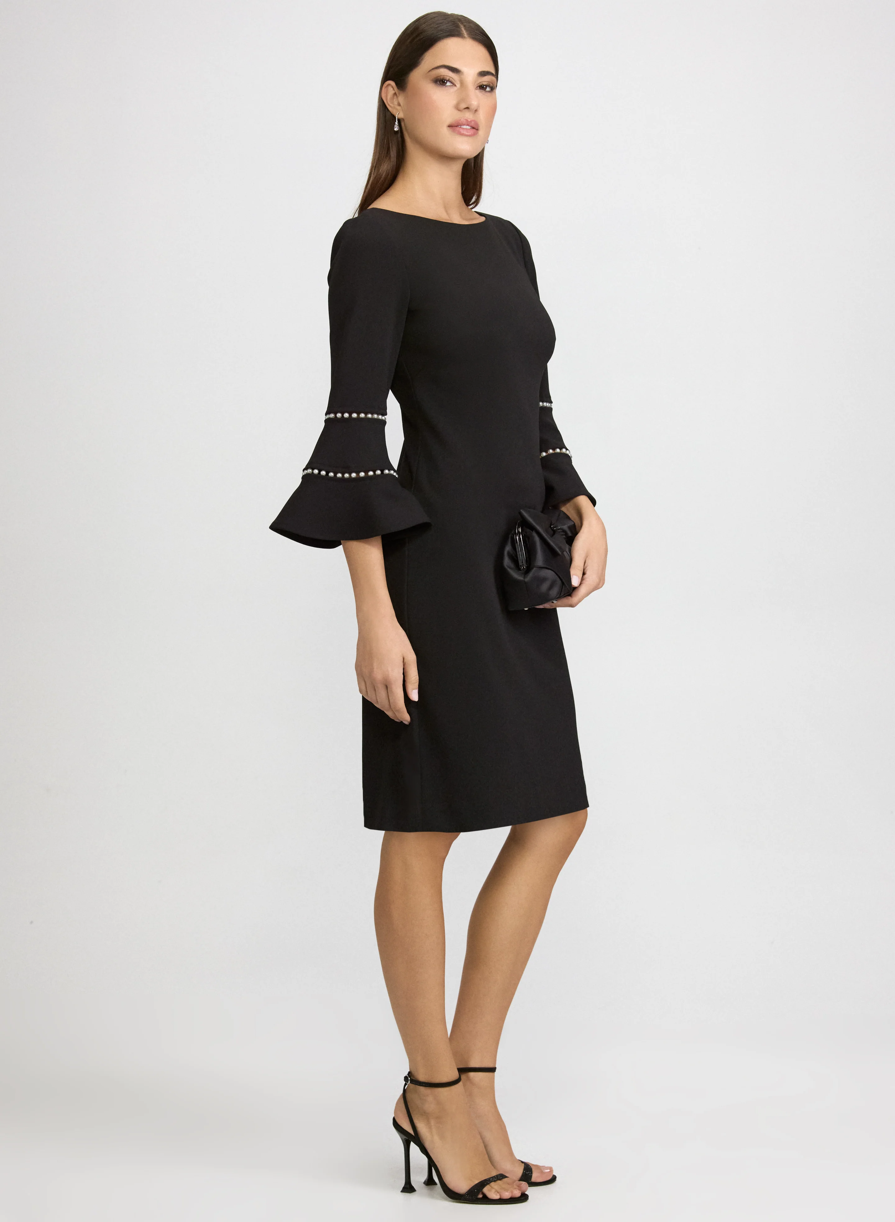 Pearl Embellished Bell Sleeve Dress - Image 2